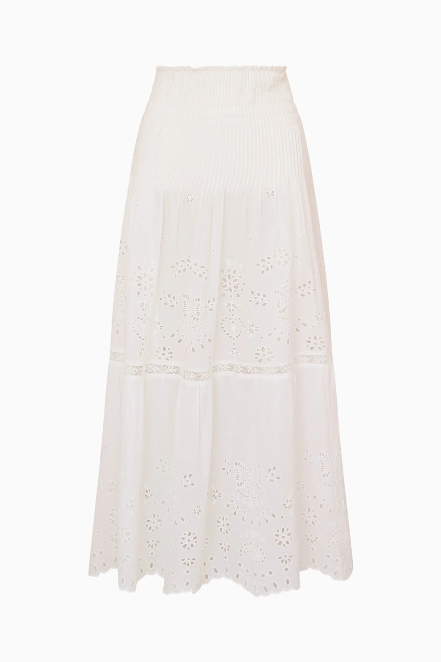 Mallow Cotton Bandana Eyelet Midi Skirt - 1