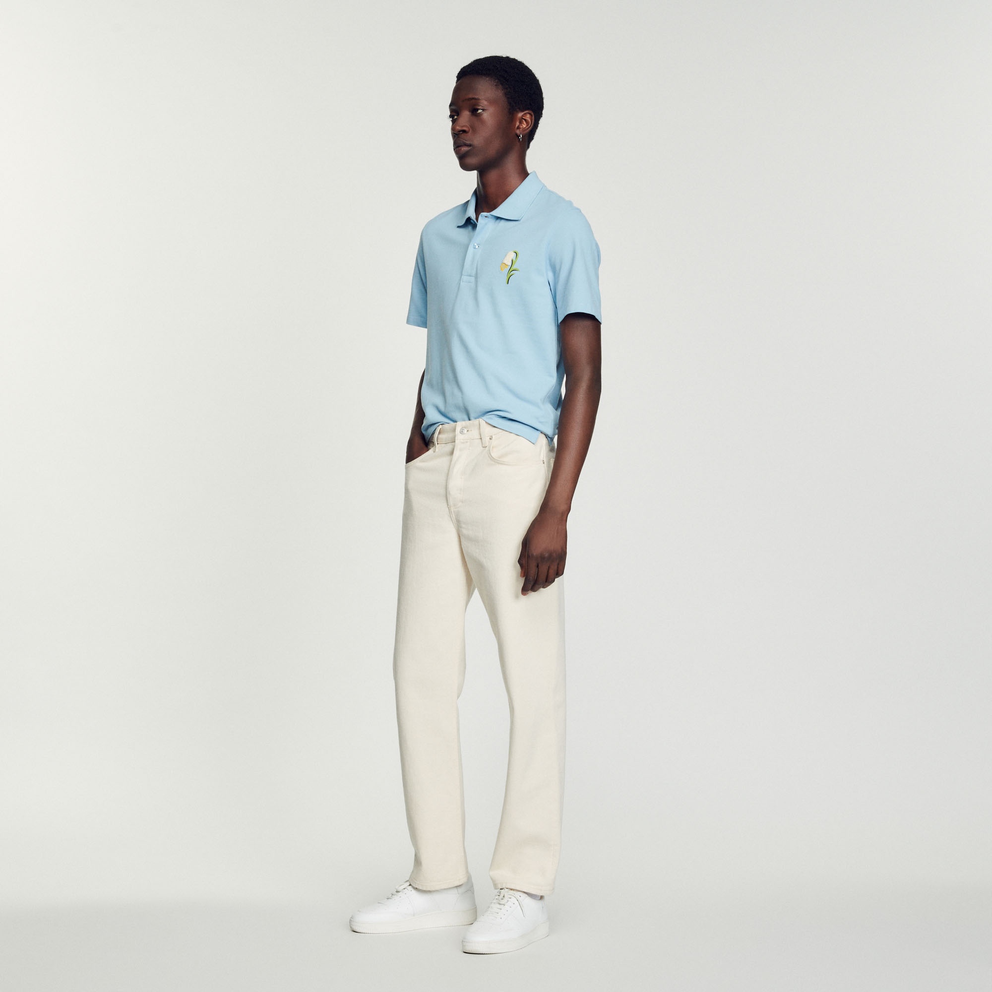 Cotton piqué polo shirt with embroidery - 2
