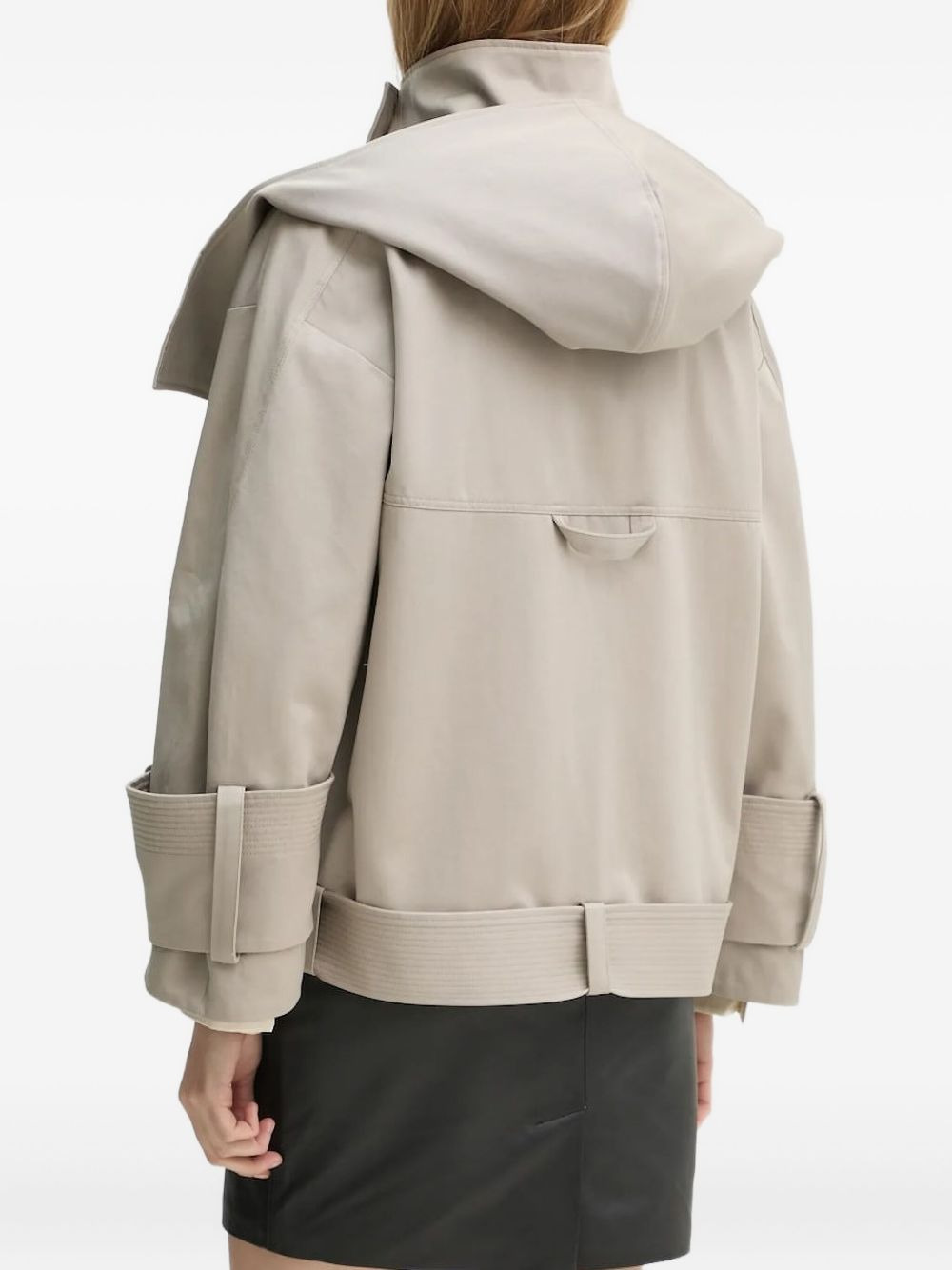 hooded belted jacket - 2