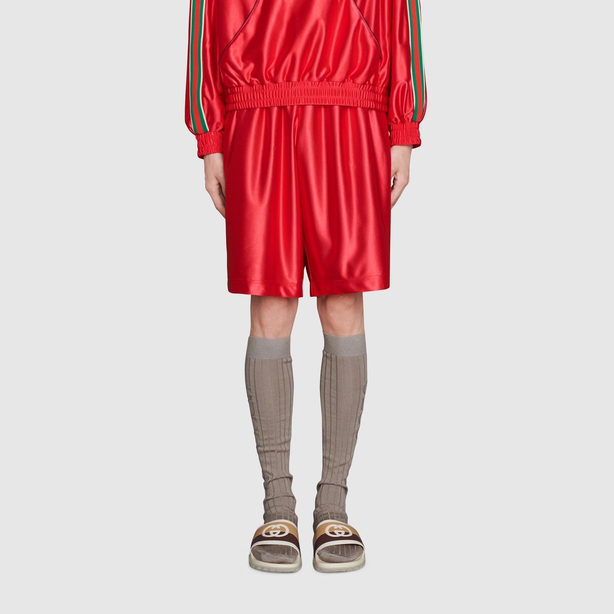 Shiny jersey shorts with Web - 3
