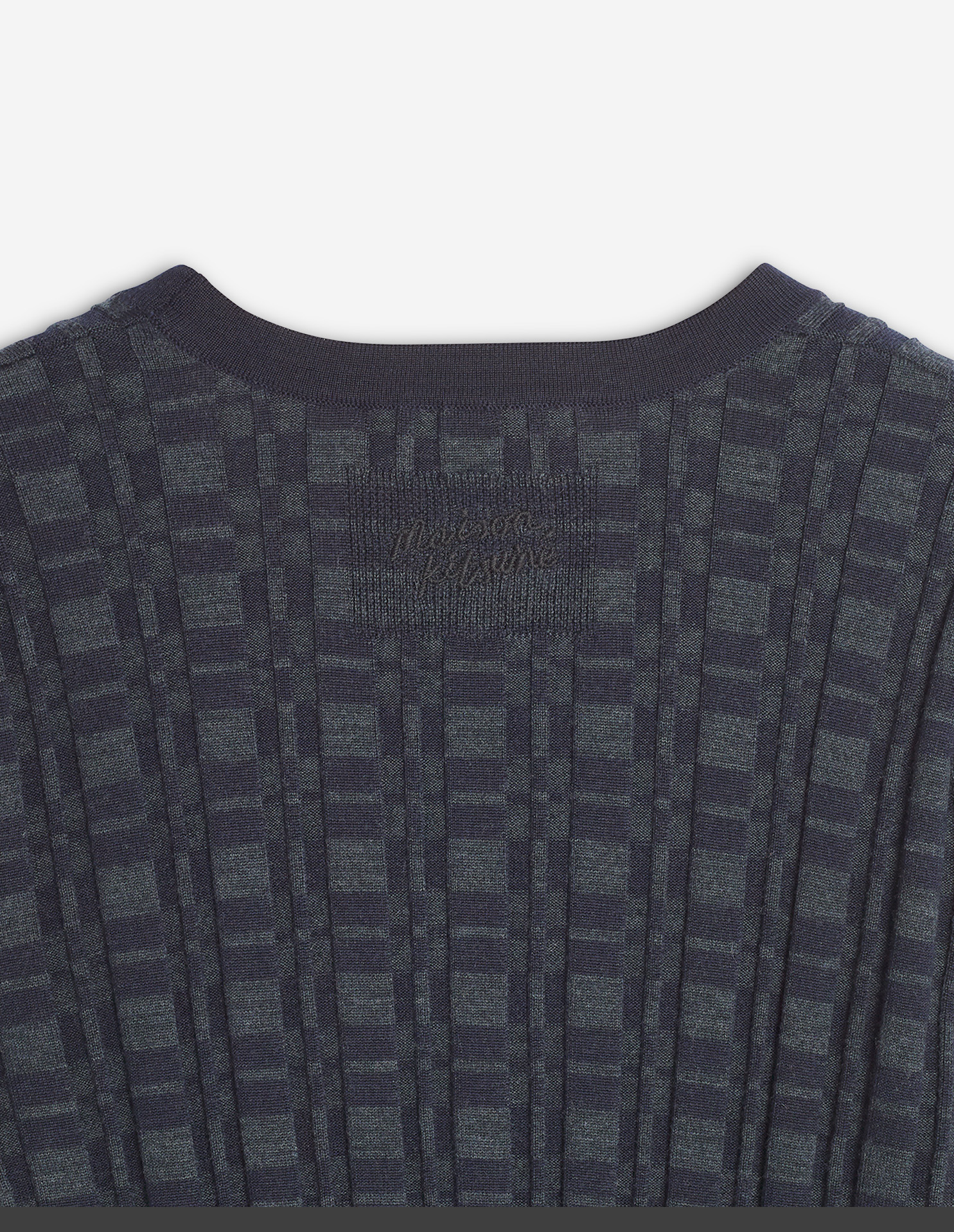 MERINO WOOL RIB CHECK CARDIGAN - 7