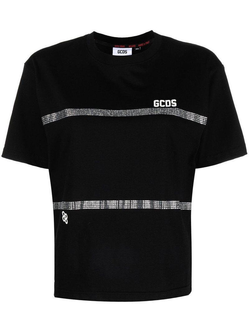 rhinestone-striped T-shirt 1