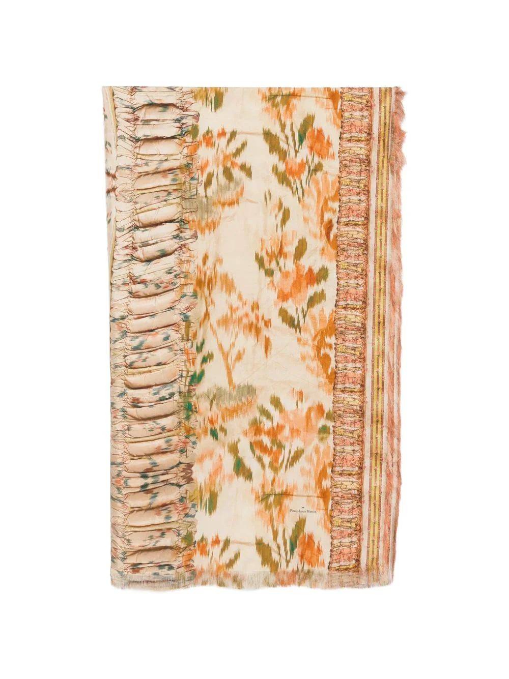 Aloeuw floral-print fringed scarf - 1