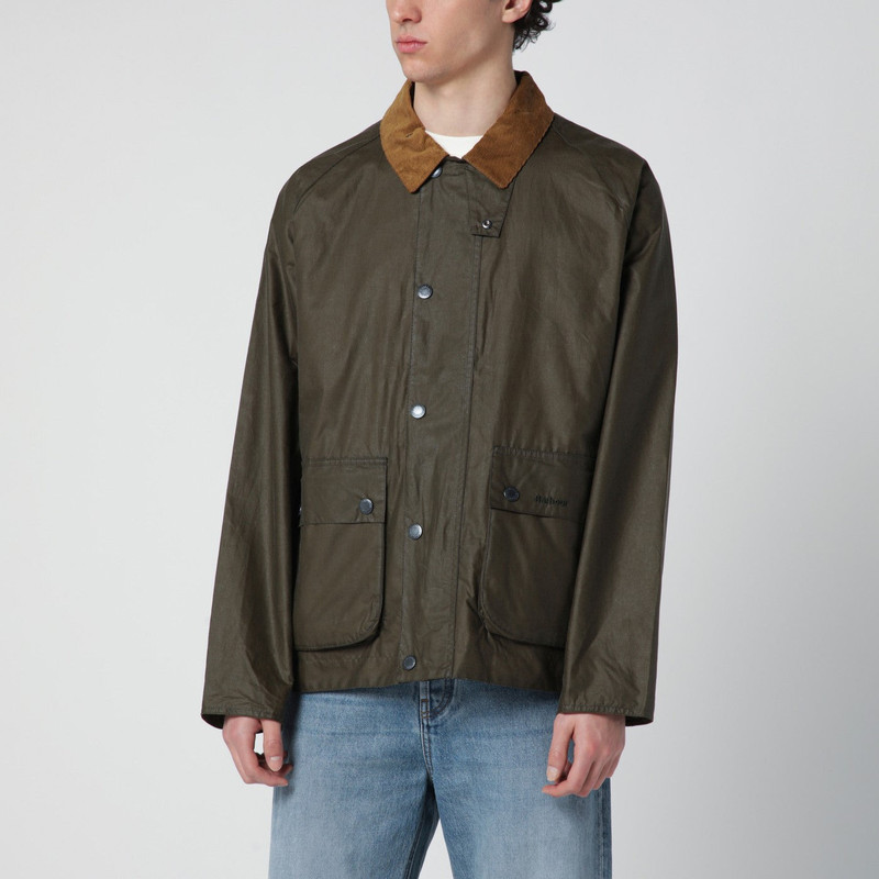 Modern Bedale olive green waxed jacket 1