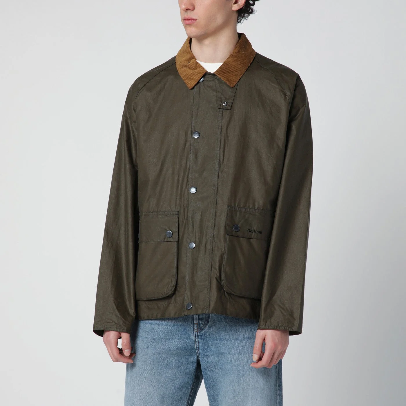 Modern Bedale olive green waxed jacket - 1