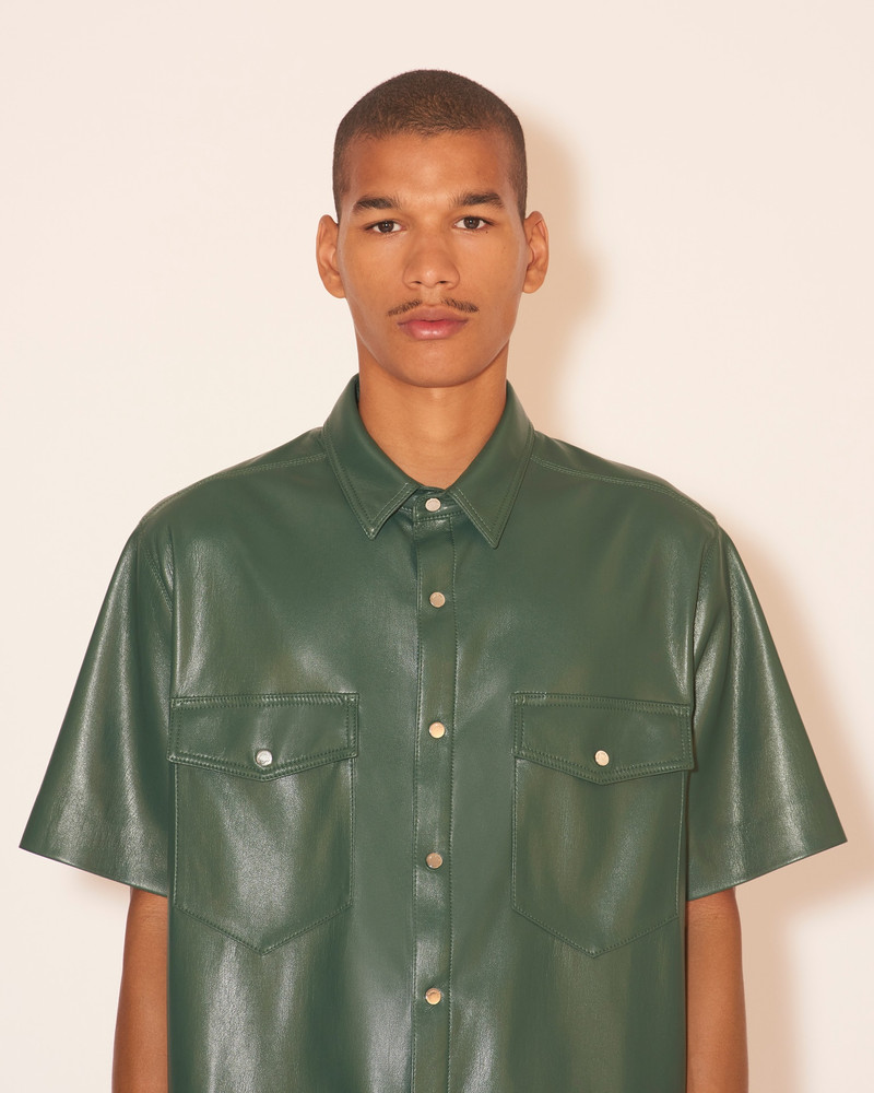 ADAM - OKOBOR™ alt-leather shirt - Pine green 6