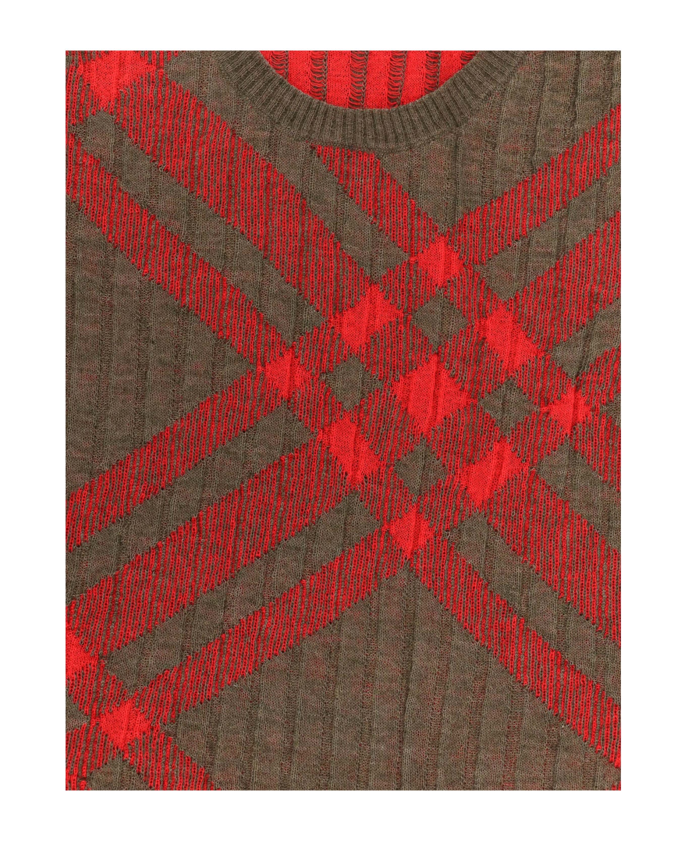 'check' Dark Green Nylon Blend Vest - 3