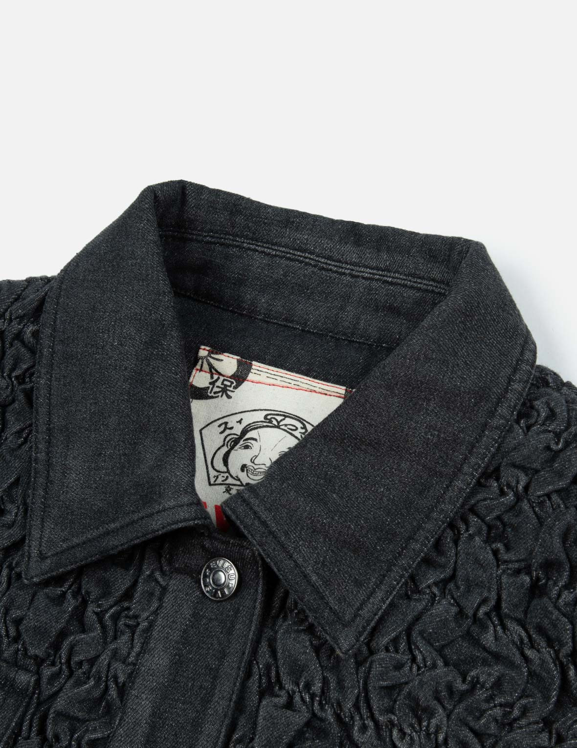 SEAGULL EMBROIDERY TEXTURE OVERSIZED DENIM JACKET - 7