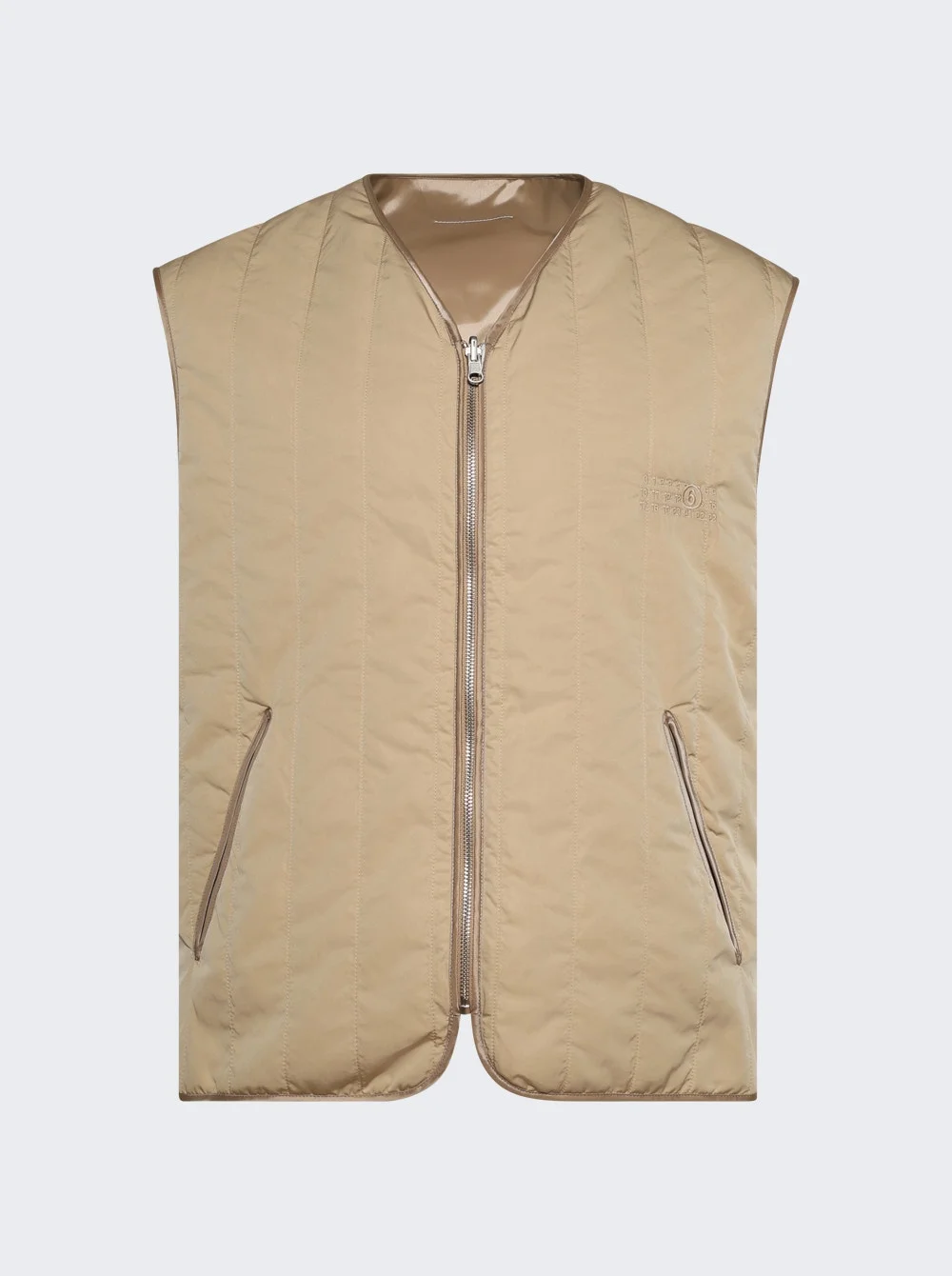 Quilted Reversible Vest Sand - 1