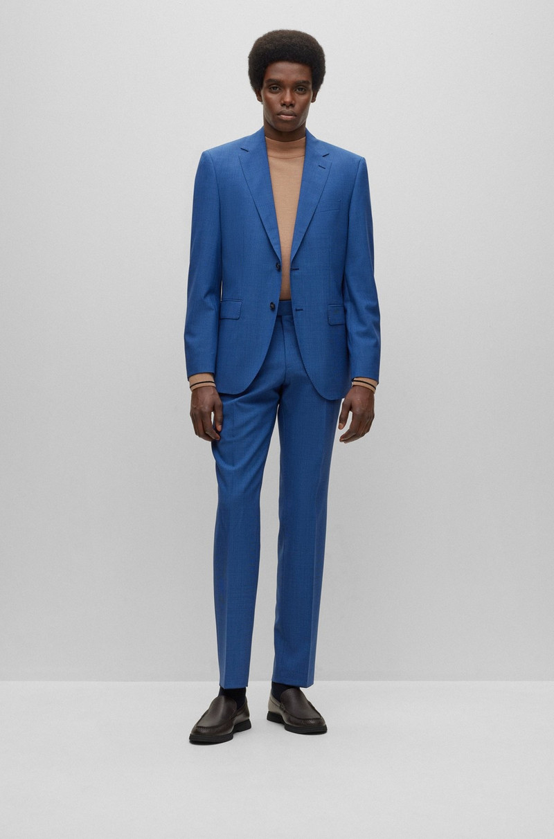 REGULAR-FIT SUIT IN MICRO-PATTERNED VIRGIN WOOL 1