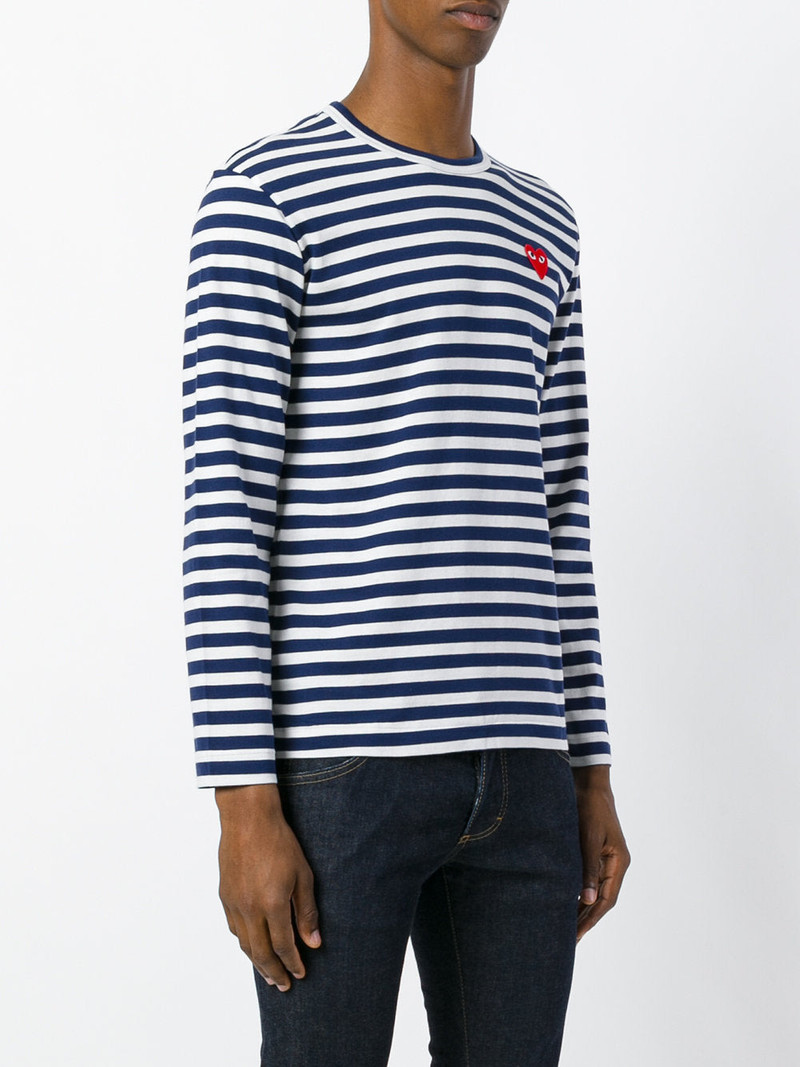 MENS STRIPED TEE RED HEART - BLUE 3
