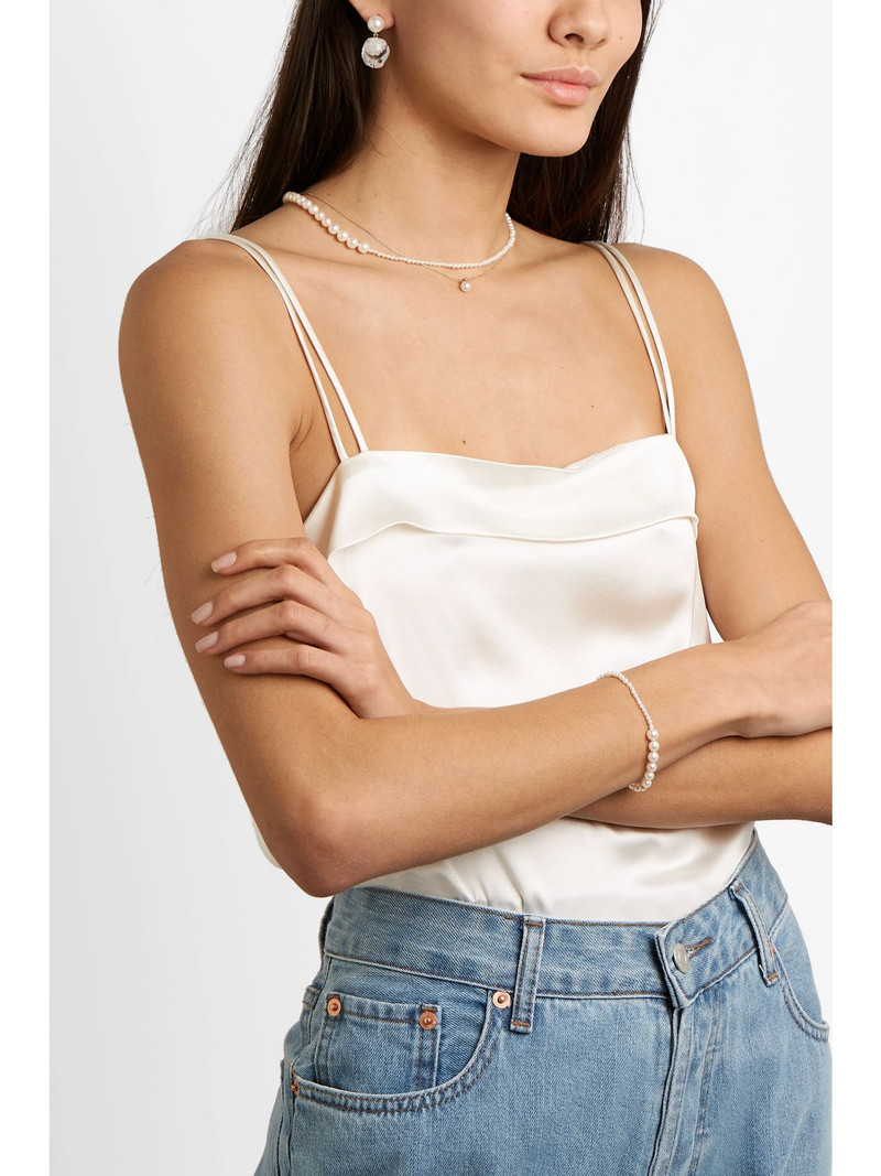 SOPHIE BILLE BRAHE Petite Peggy 14-karat gold pearl bracelet White outlook