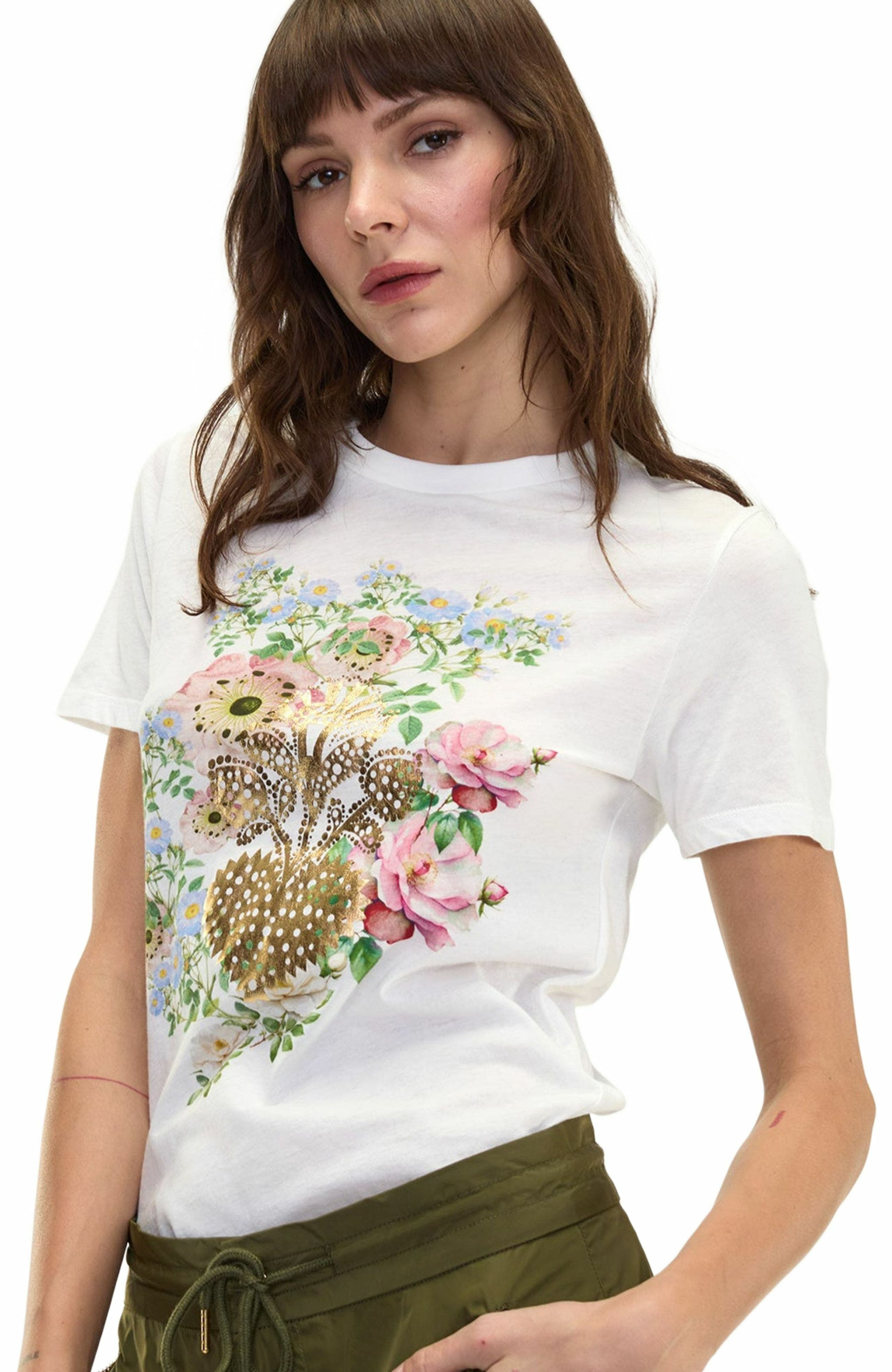 Cynthia Rowley Heart of Gold Tee in White at Nordstrom - 4