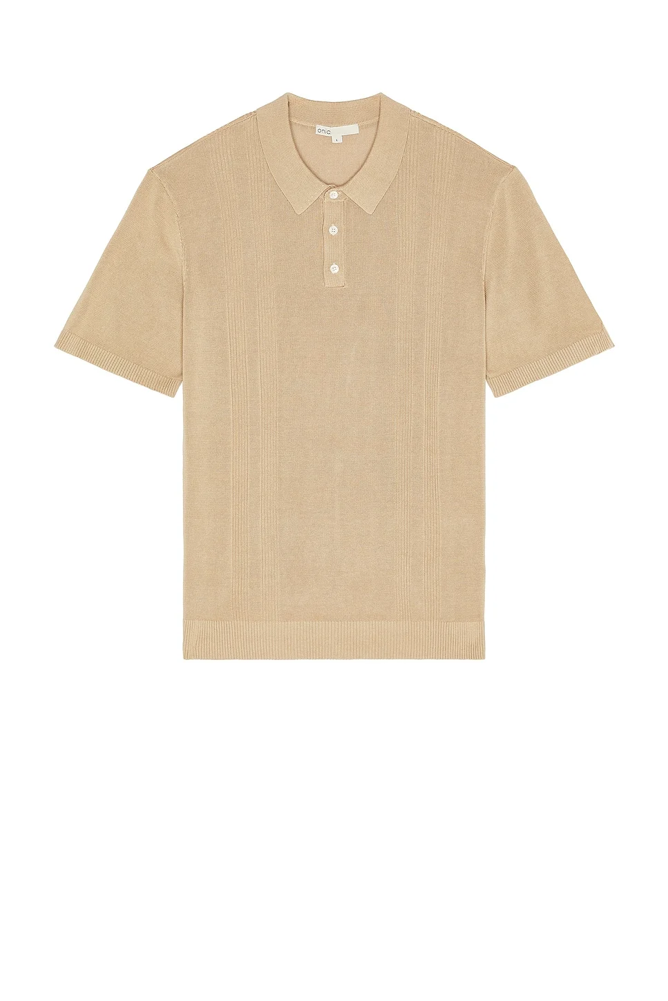 Silk Ribbed Knit Polo - 1