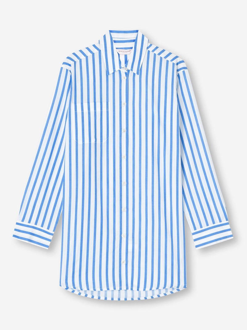 Women's Nightshirt Capri 23 Cotton Batiste Blue - 1