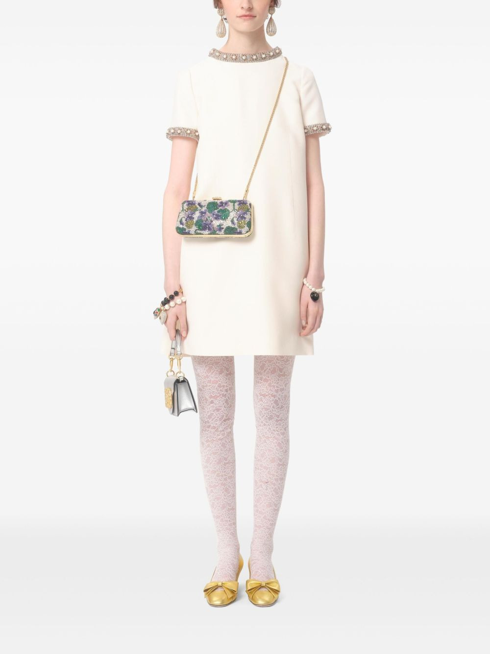 Crepe Couture embroidered mini dress - 2