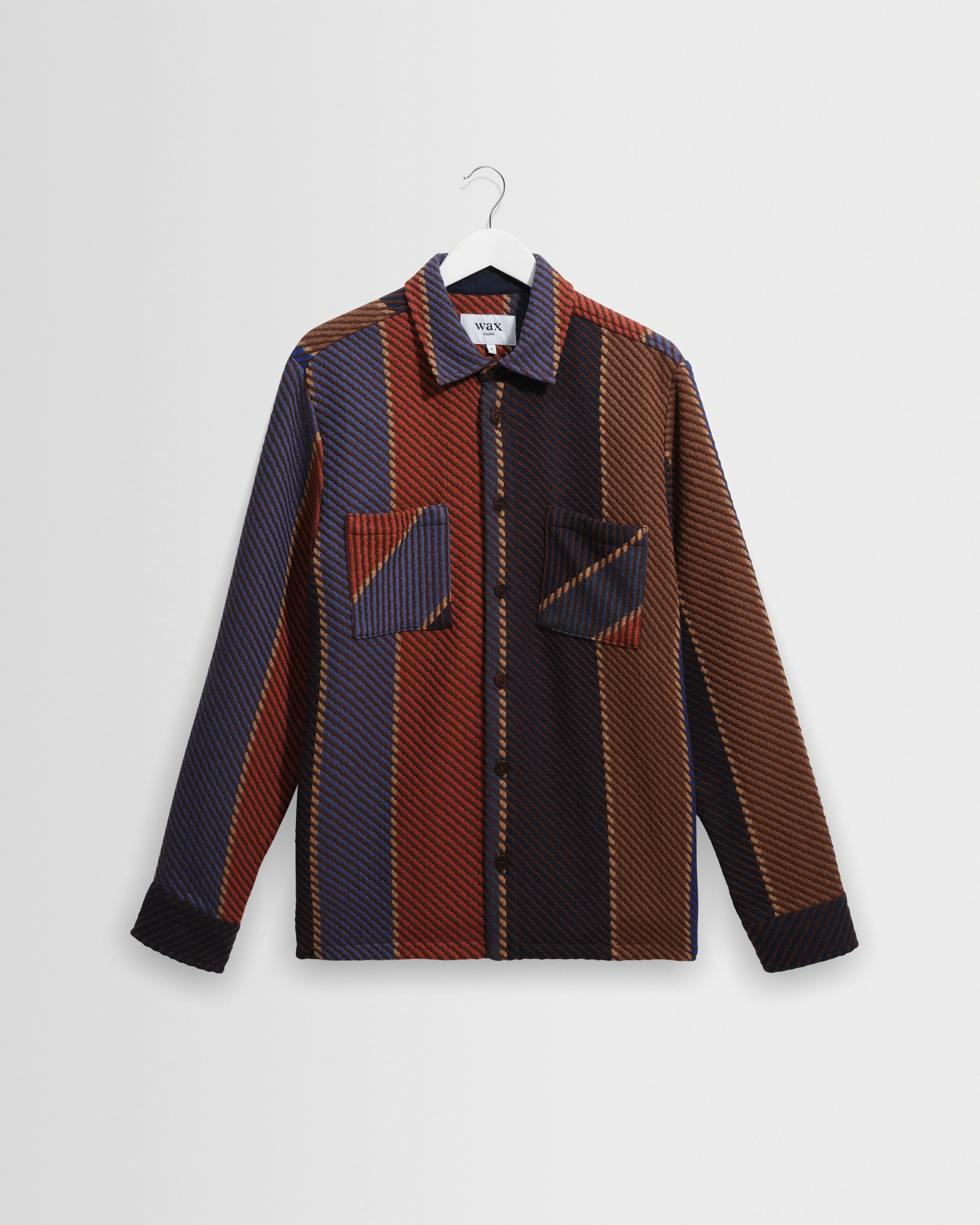 Whiting - Blue And Brown Walter Stripe Overshirt - 1