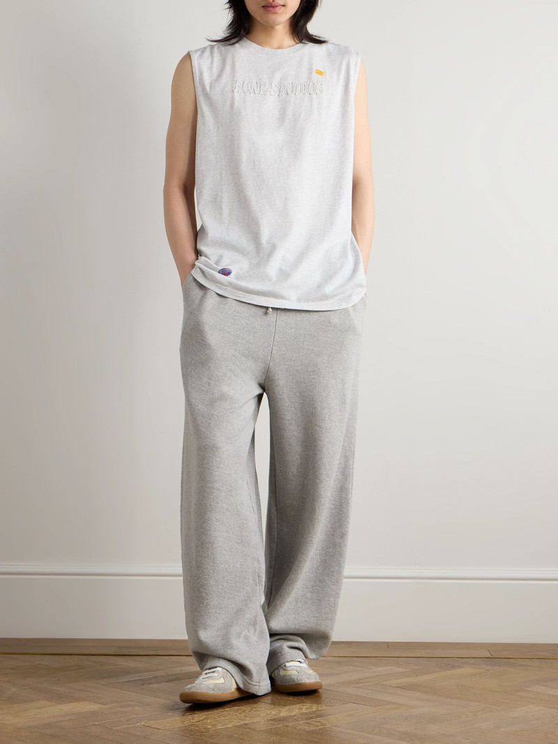 Acne Studios Logo-Appliquéd Cotton-Jersey Tank Top Gray outlook