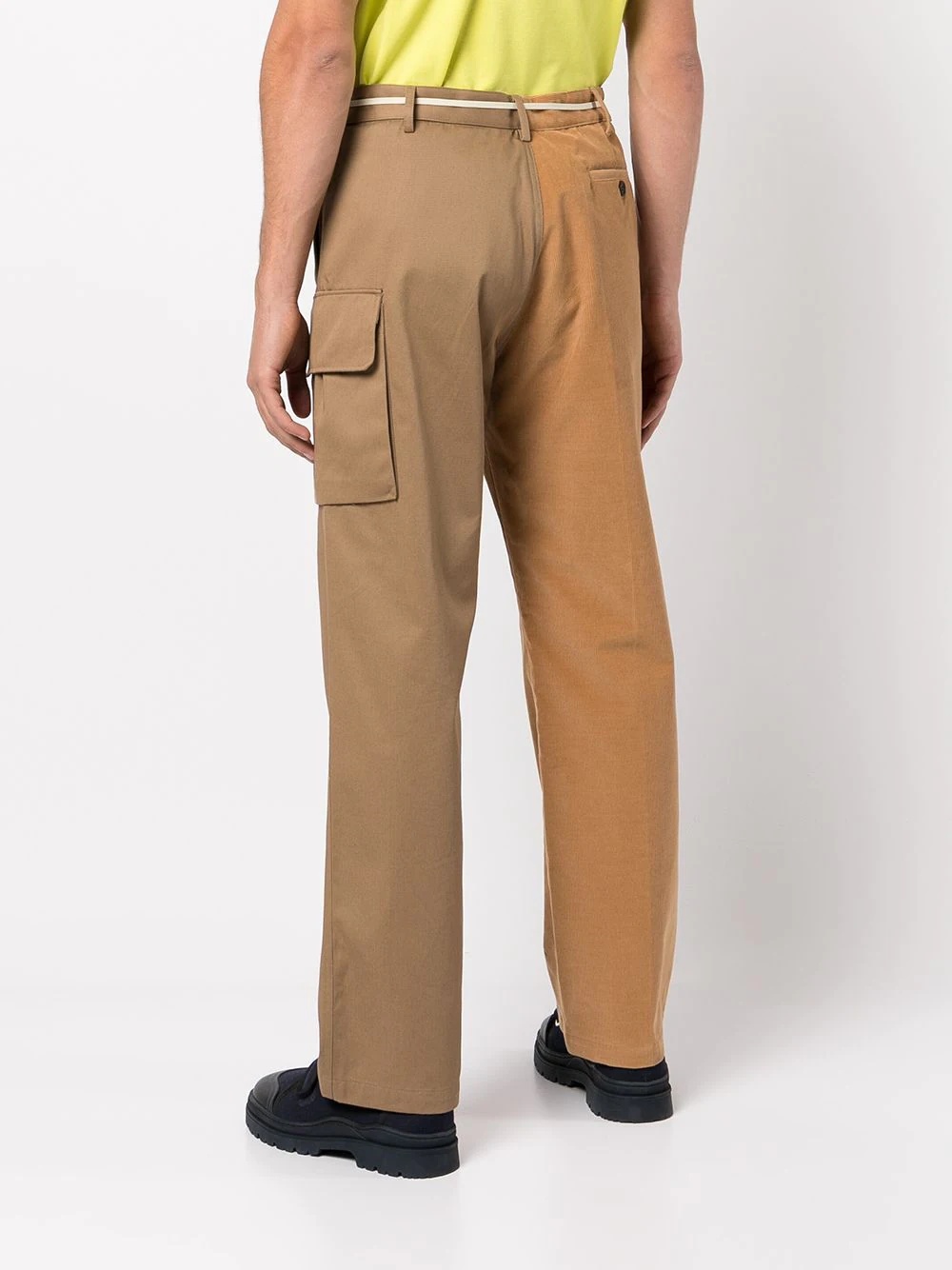 two-tone cargo trousers - 4