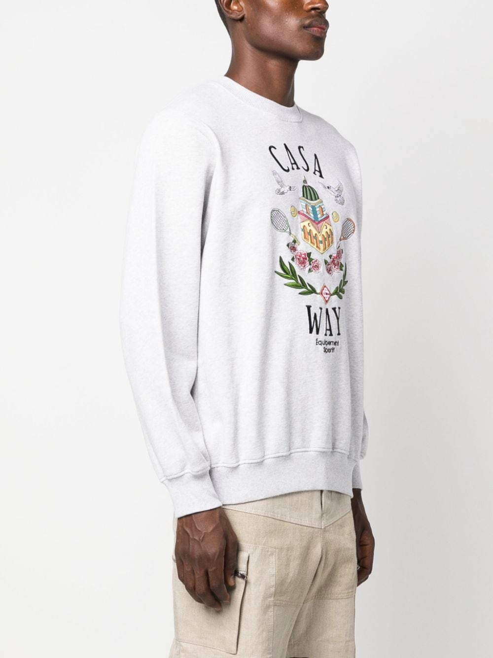 Casa Way-embroidered cotton sweatshirt - 3