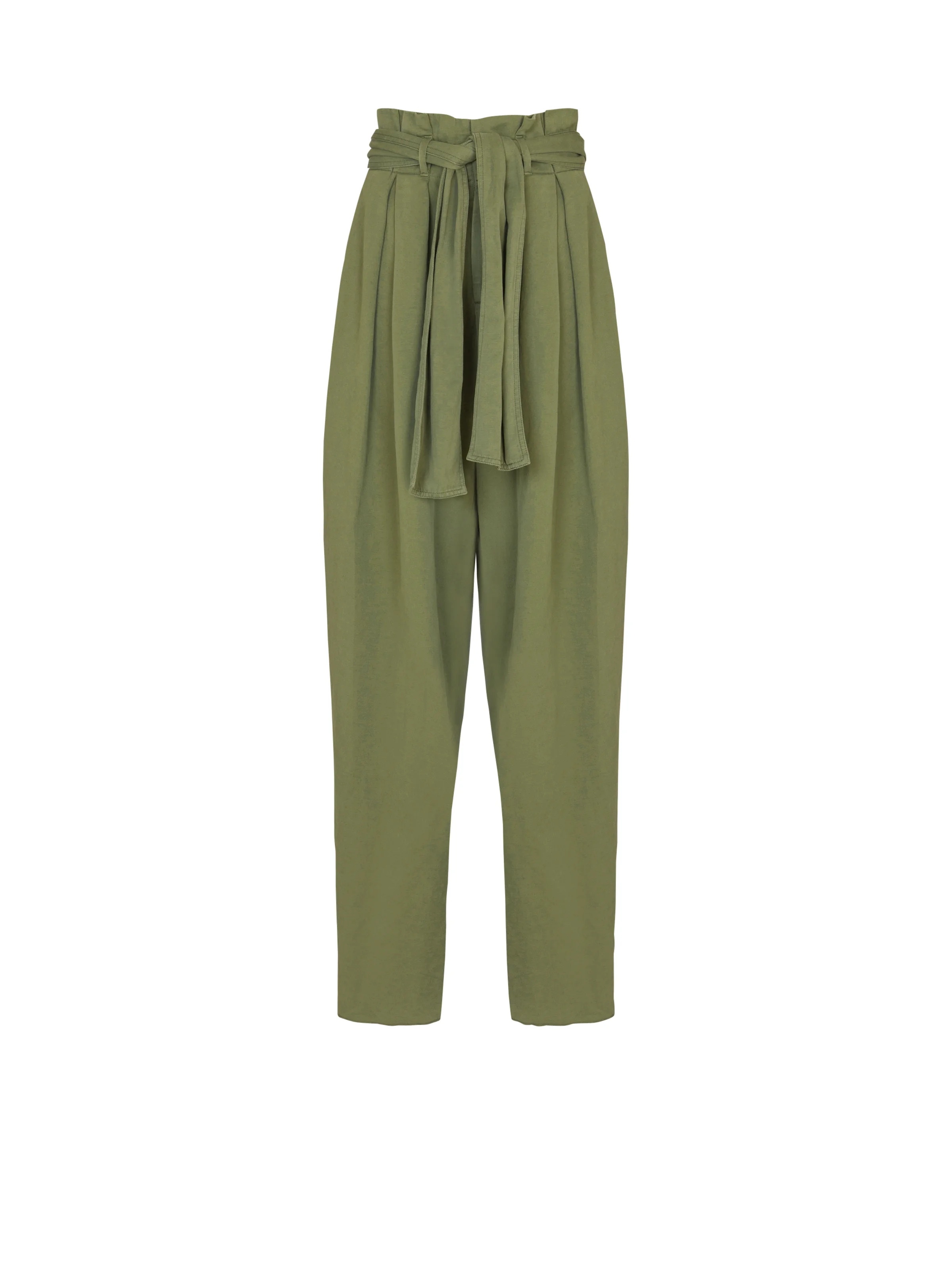 Twill high-waisted trousers - 1