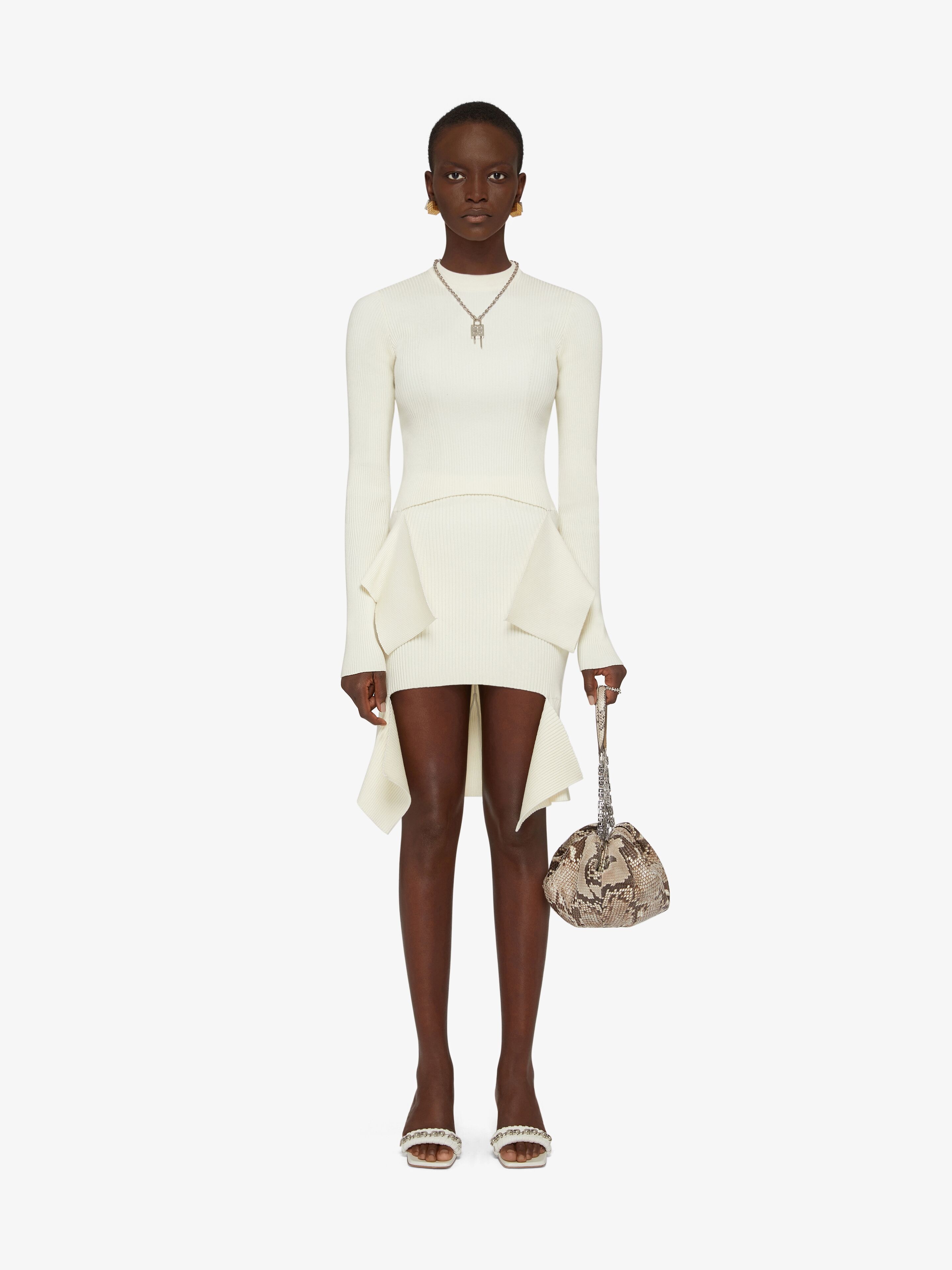 ASYMMETRICAL SKIRT IN WOOL AND SILK - 2