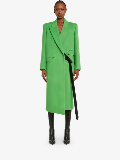 Alexander McQueen Women's Oversized Drop Hem Coat in Acid Green outlook