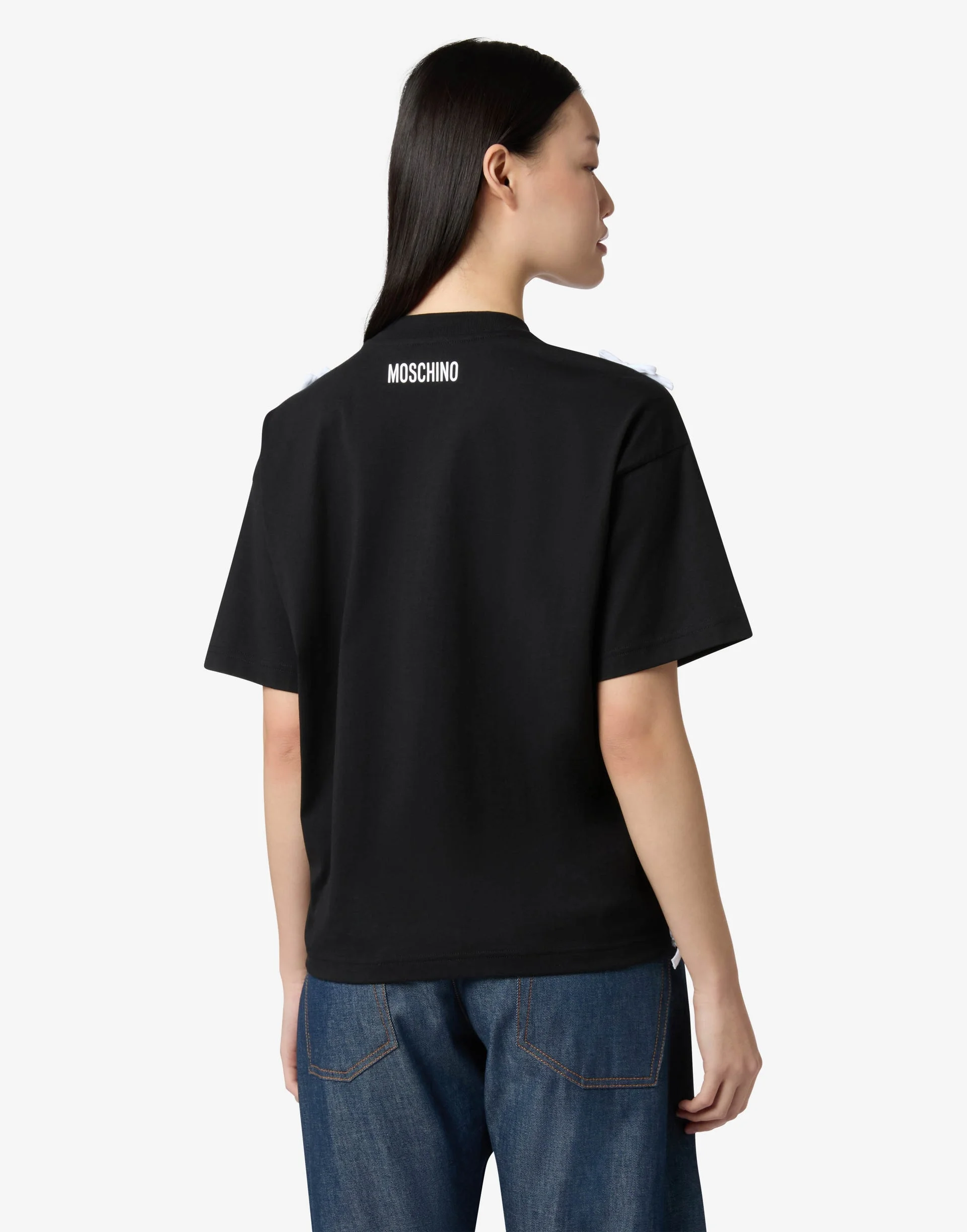 ORGANIC COTTON JERSEY T-SHIRT WITH BOWS - 1