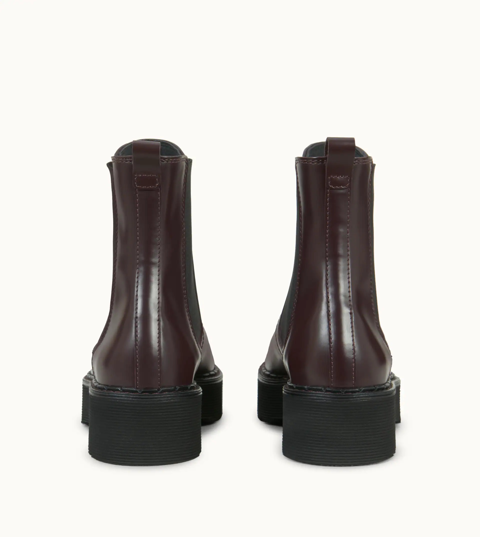 ANKLE BOOTS IN LEATHER - BURGUNDY - 2