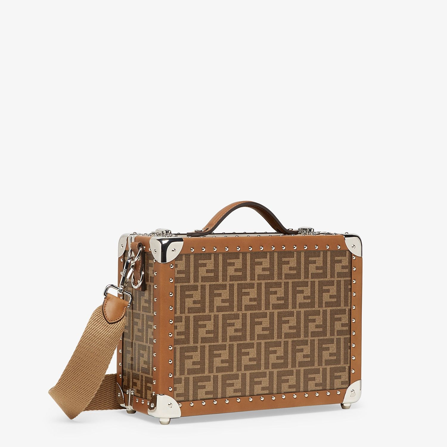 Brown fabric suitcase - 2