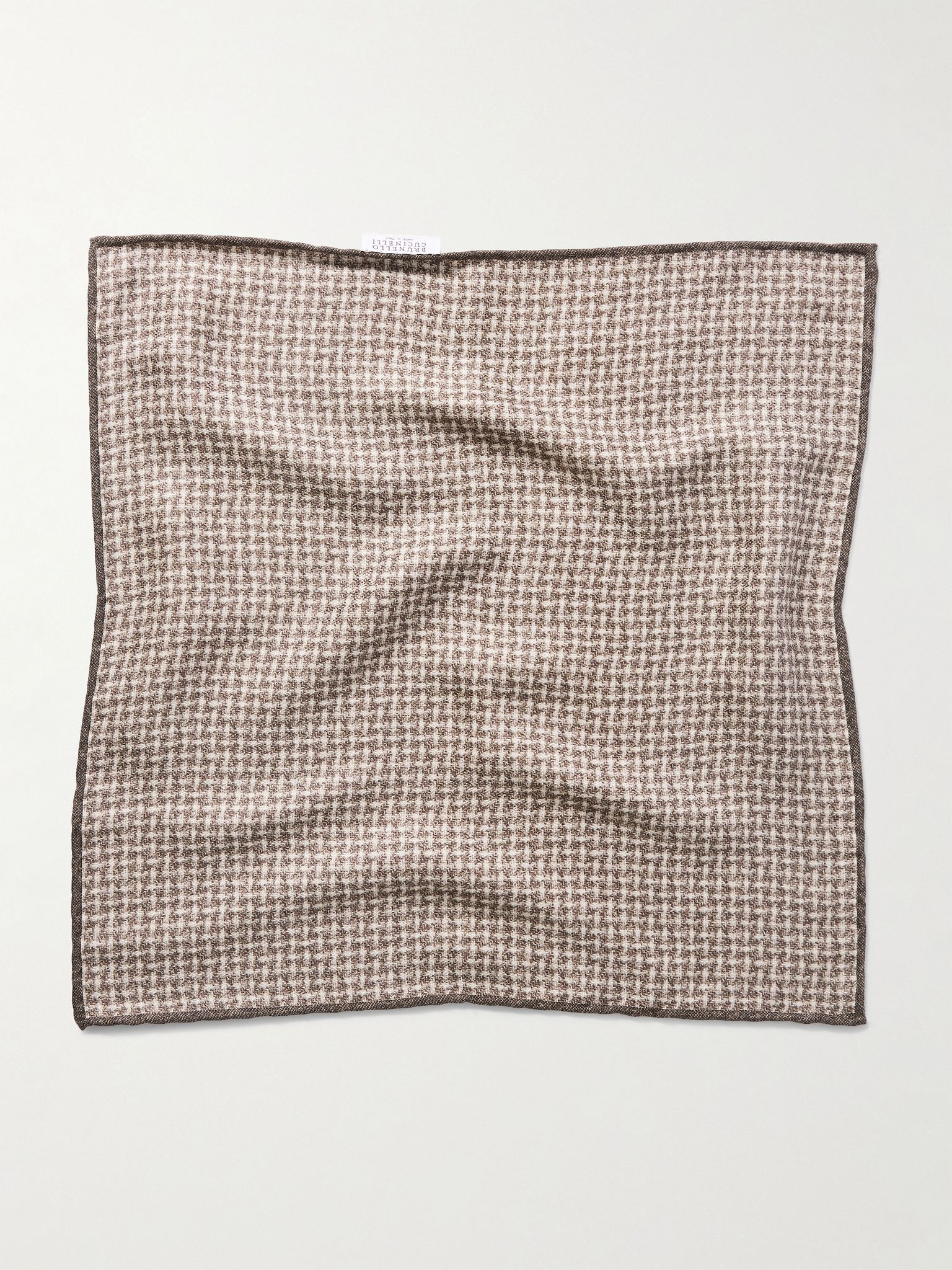Checked Silk-Jacquard Pocket Square Brown - 2