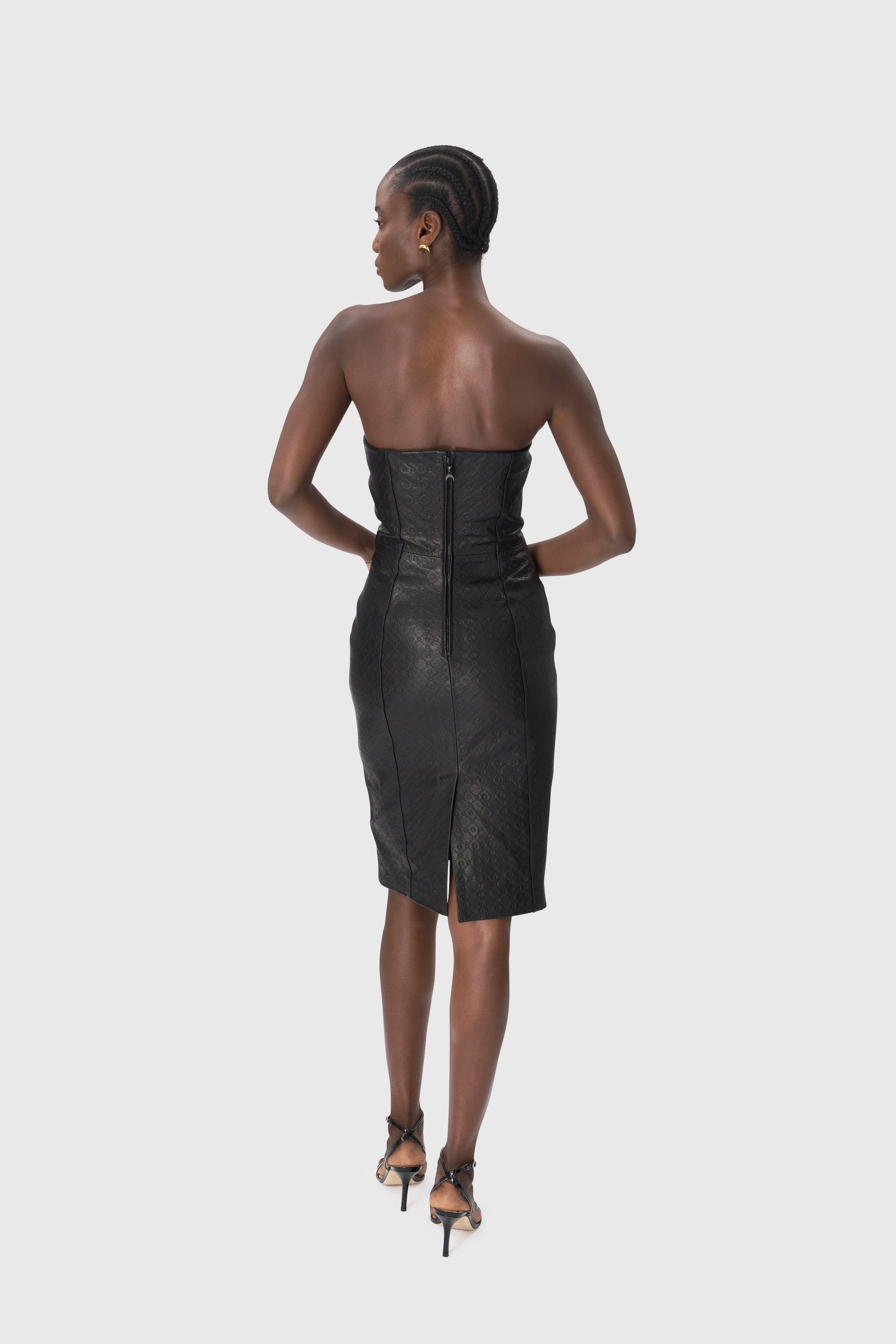 Moonogram Embossed Leather Mini Dress - 5