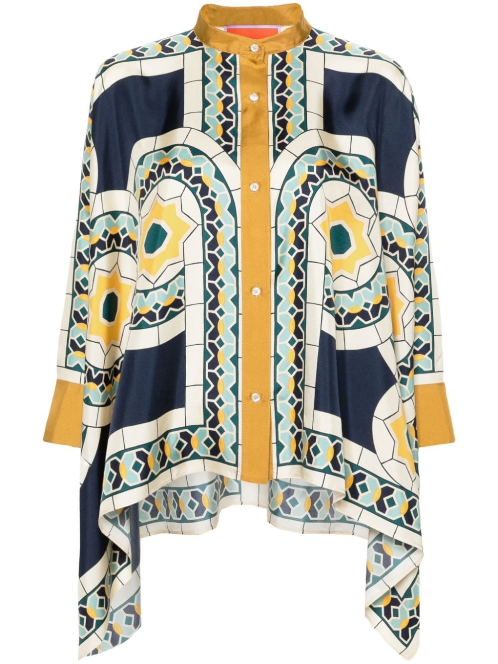 Foulard geometric-print silk shirt - 1