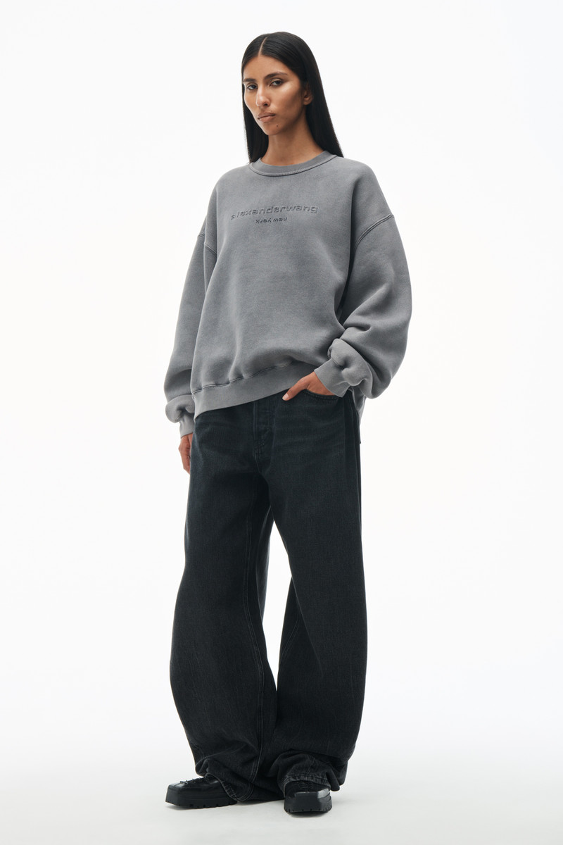 Alexander Wang Acid Wash Sweatshirt in Structured Terry outlook