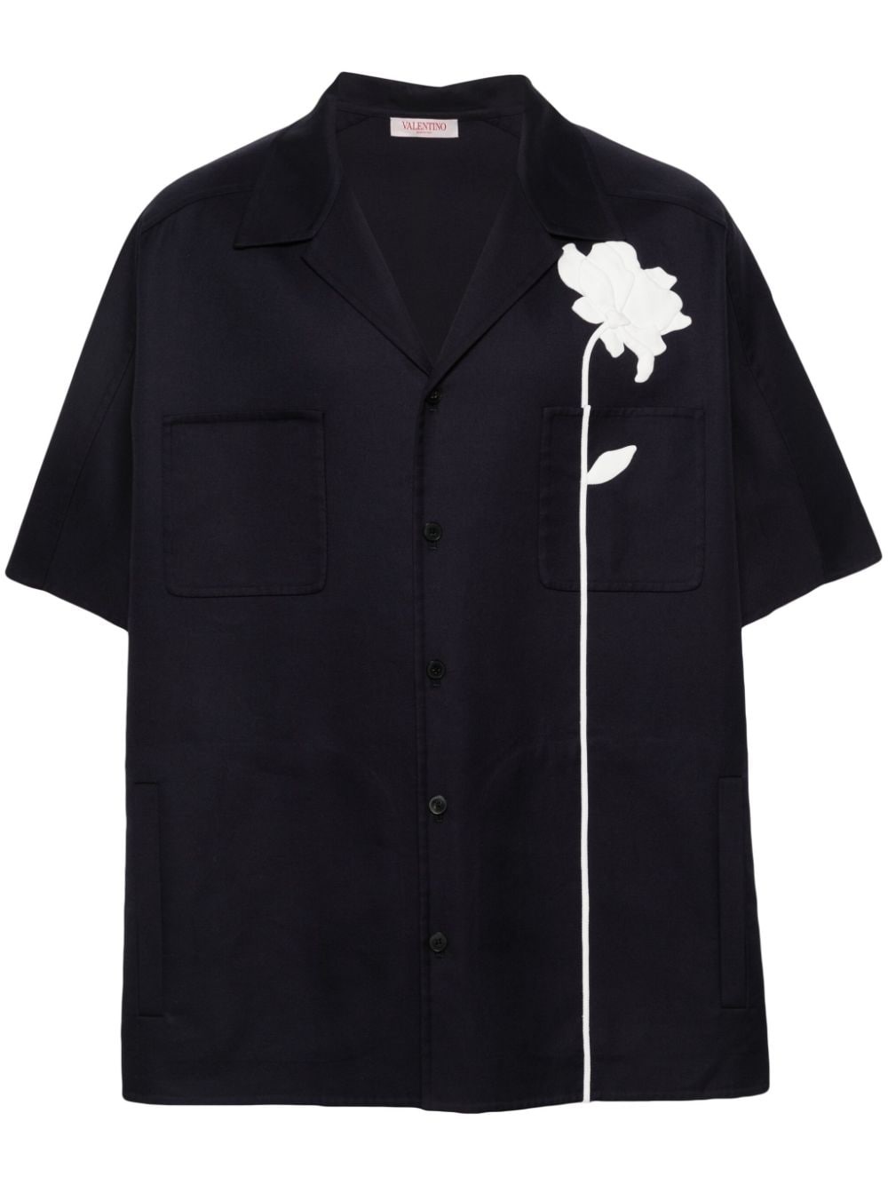 floral-appliquÃ© twill shirt - 1