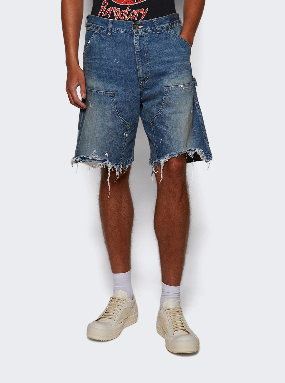 Double Knee Shorts Blue - 2