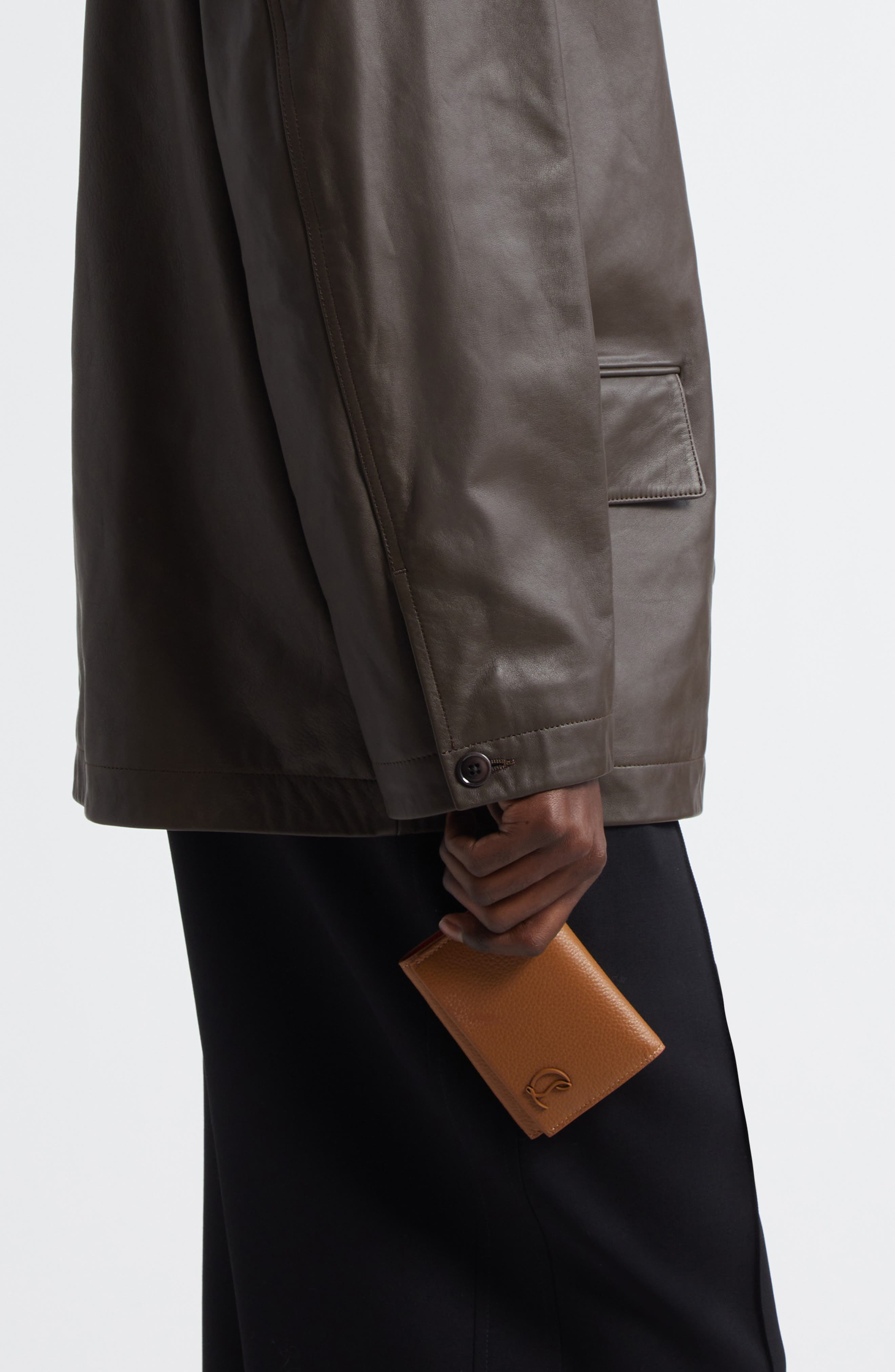 Christian Louboutin Mooncrest Compact Leather Trifold Wallet in Cuoio at Nordstrom - 3
