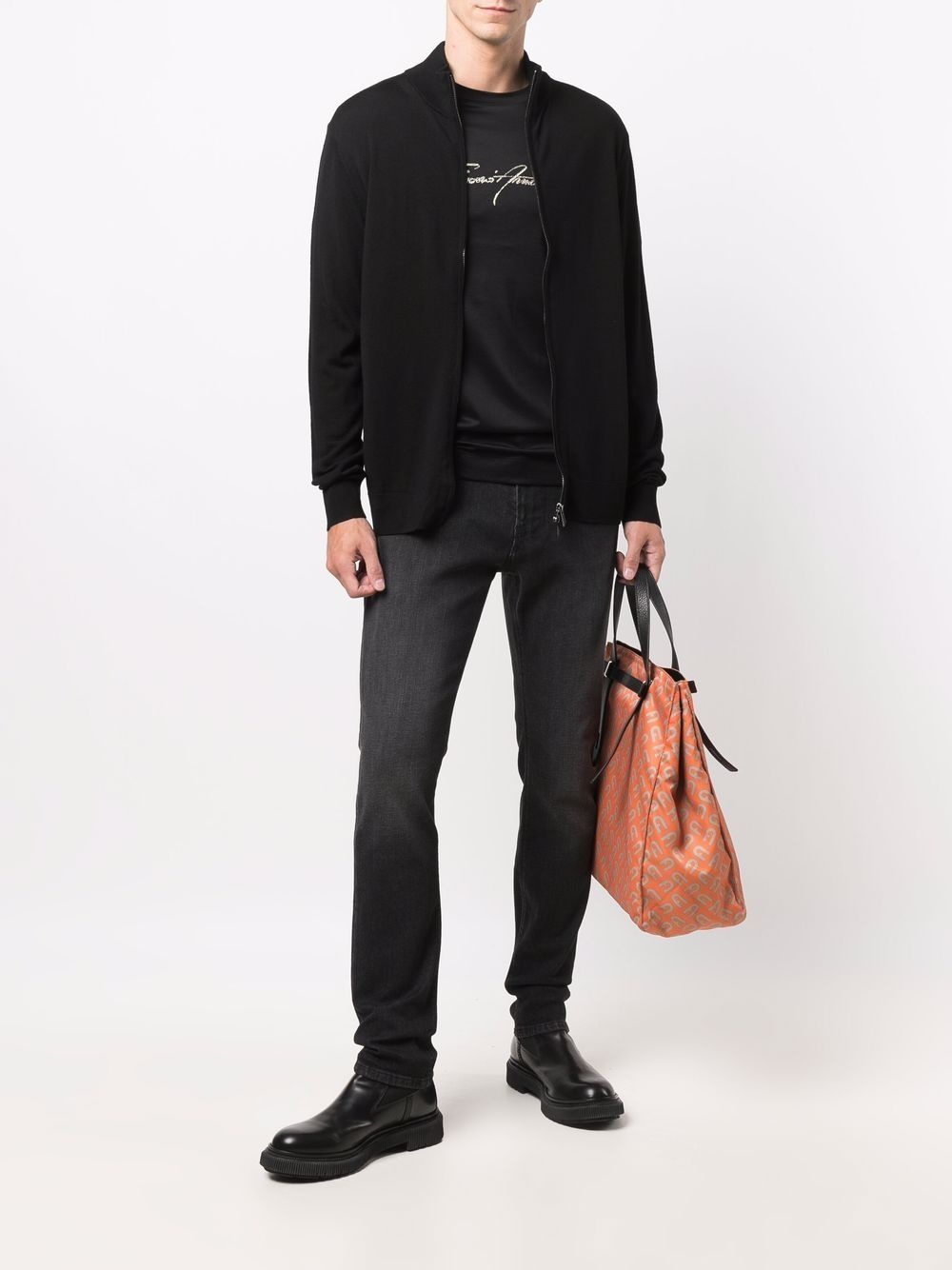 zipped-front virgin wool pullover - 2