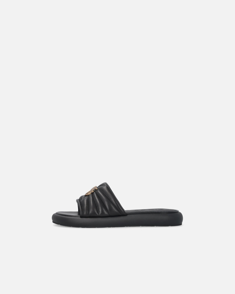 PINKO PERFORATED NAPPA LEATHER SLIP-ON SANDALS WITH LOVE BIRDS LOGO outlook