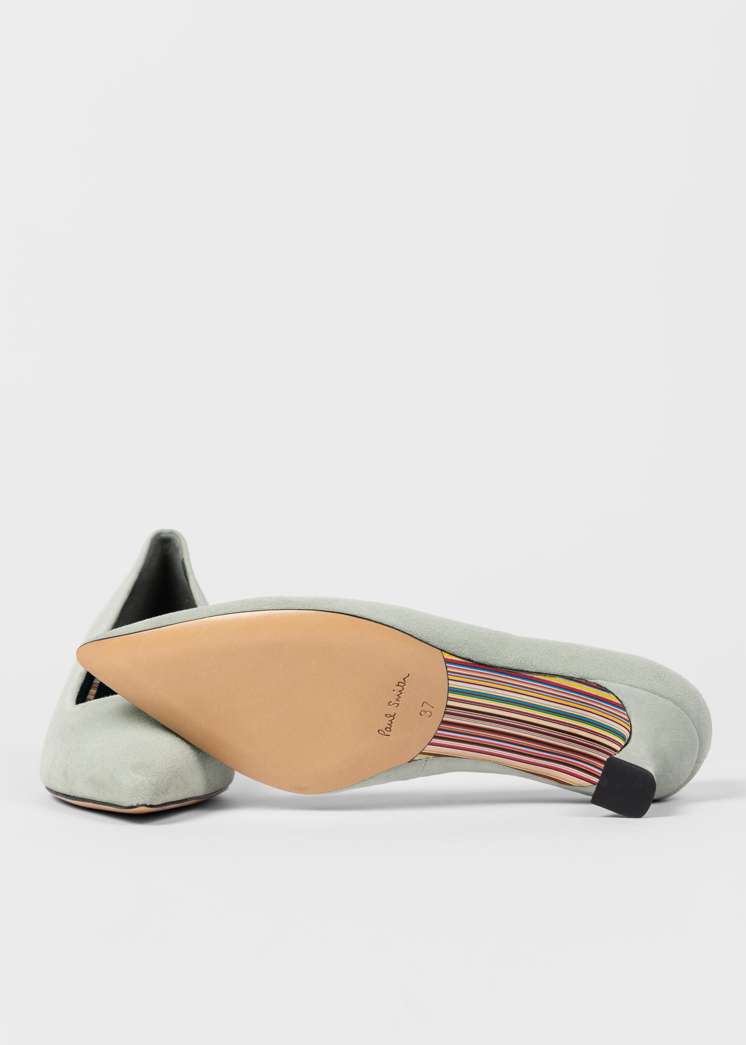 Sage Suede 'Sonora' Heel Court Shoes - 4