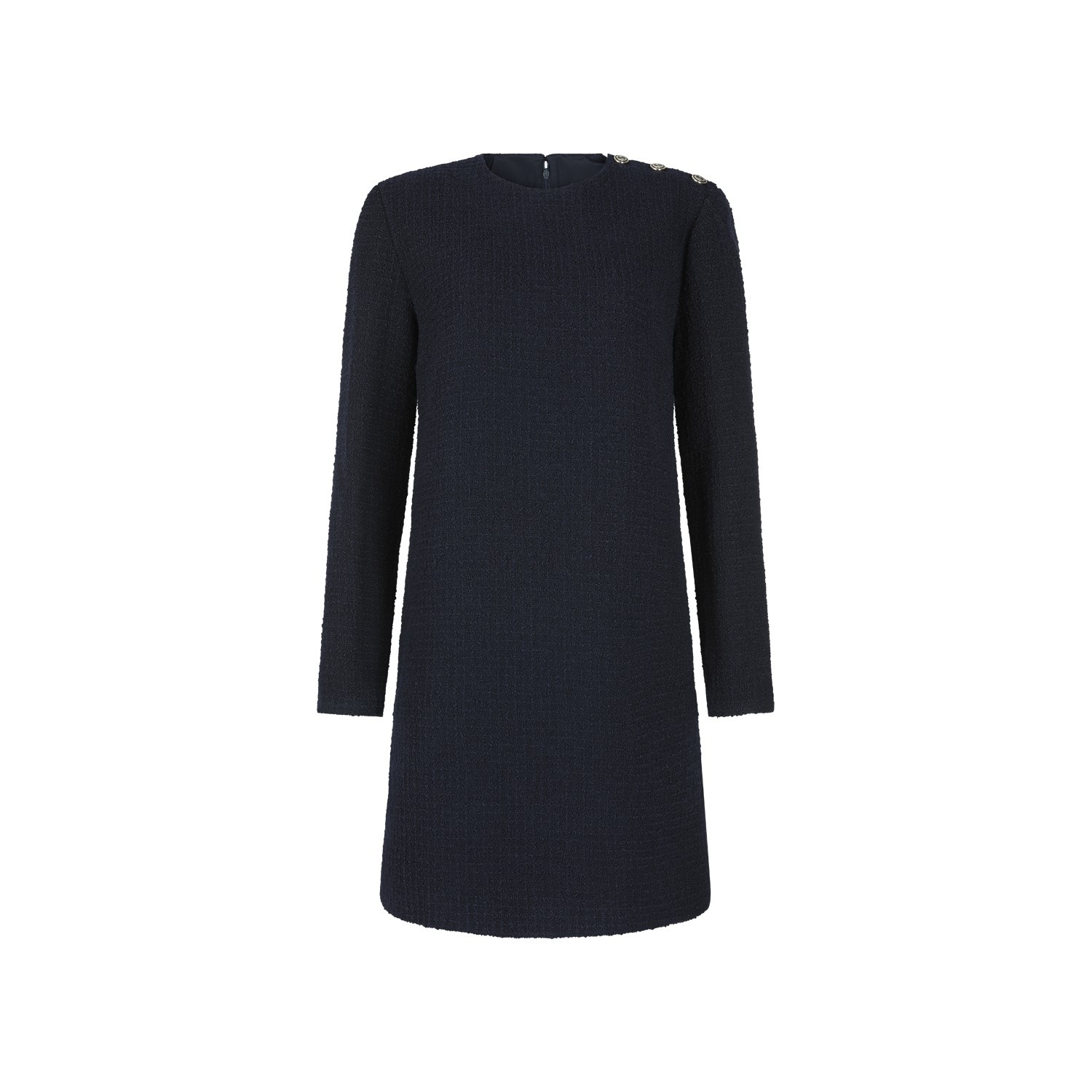 DARK BLUE WOOL DRESS - 1