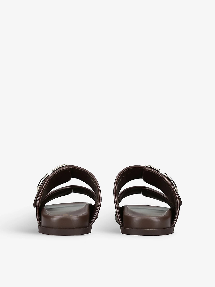 VLOGO-pattern round-toe woven slides - 4