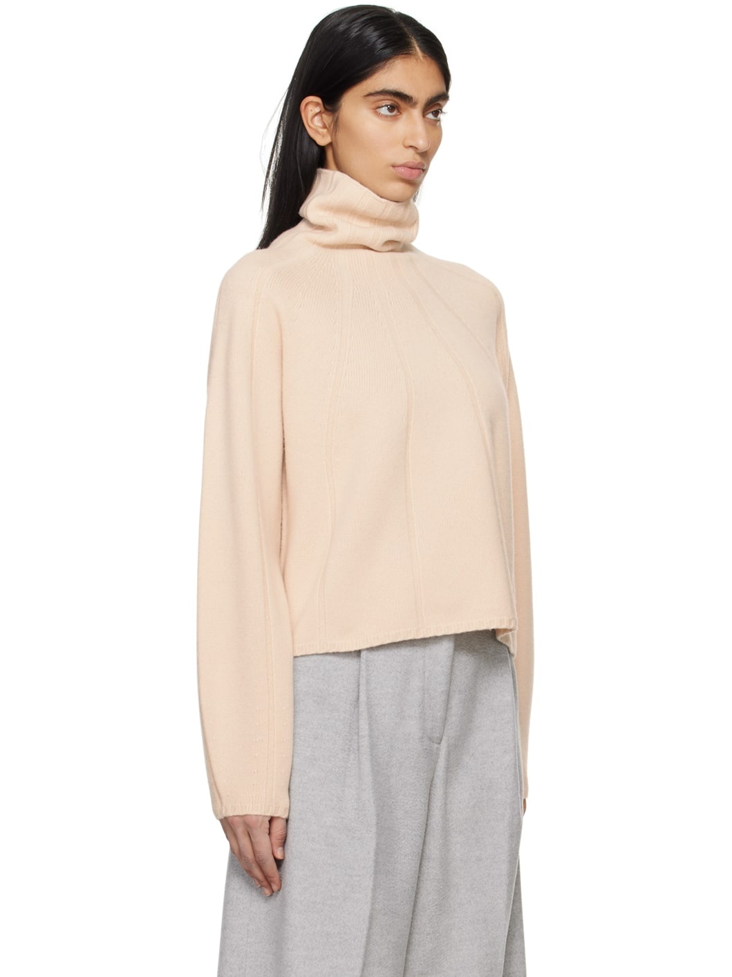 Beige Raglan Turtleneck - 2