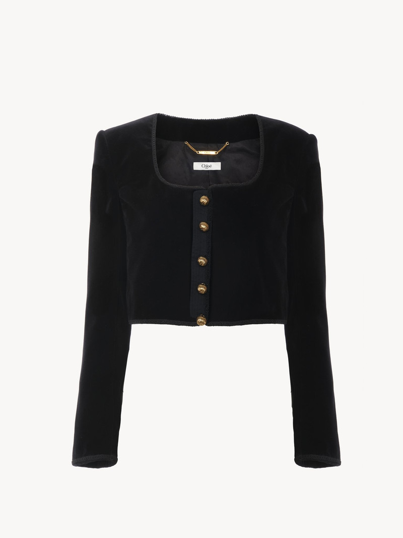Chloé CROPPED SPENCER JACKET IN VELVET outlook