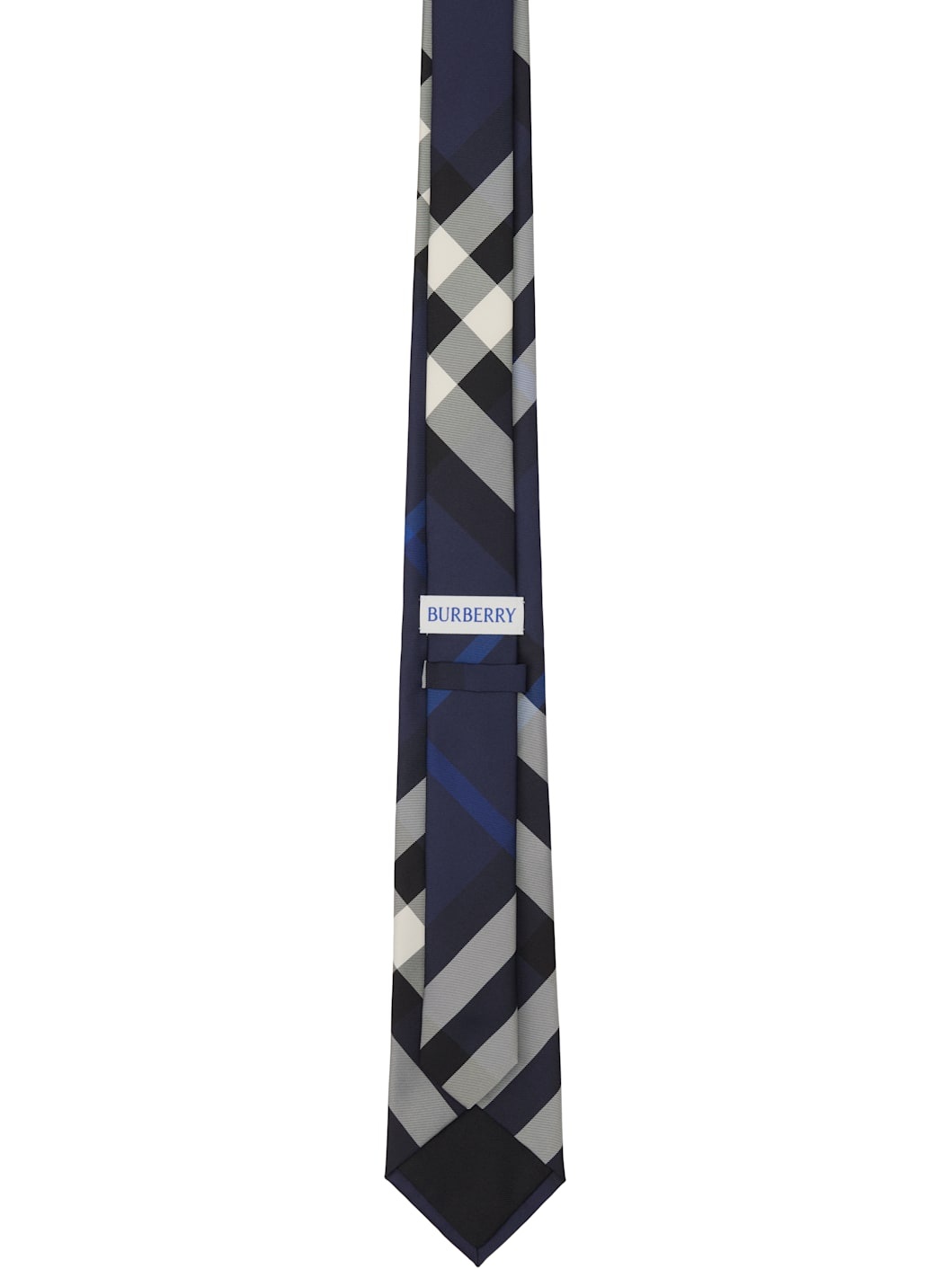 Navy Check Silk Tie - 2