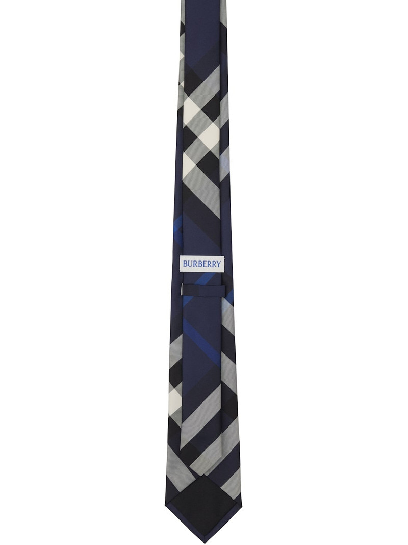 Burberry Navy Check Silk Tie outlook