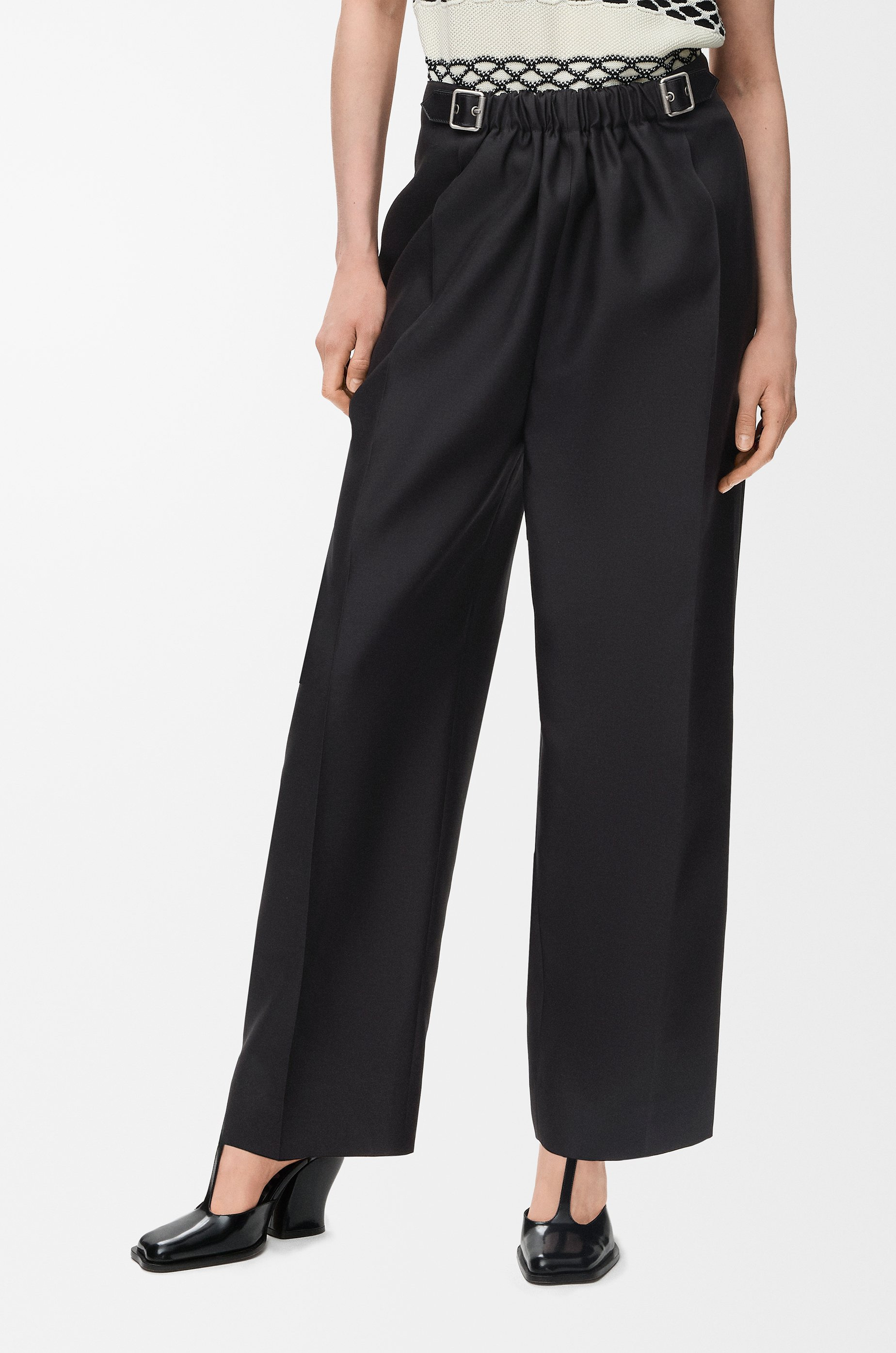 Belted trousers in wool and silk - 3