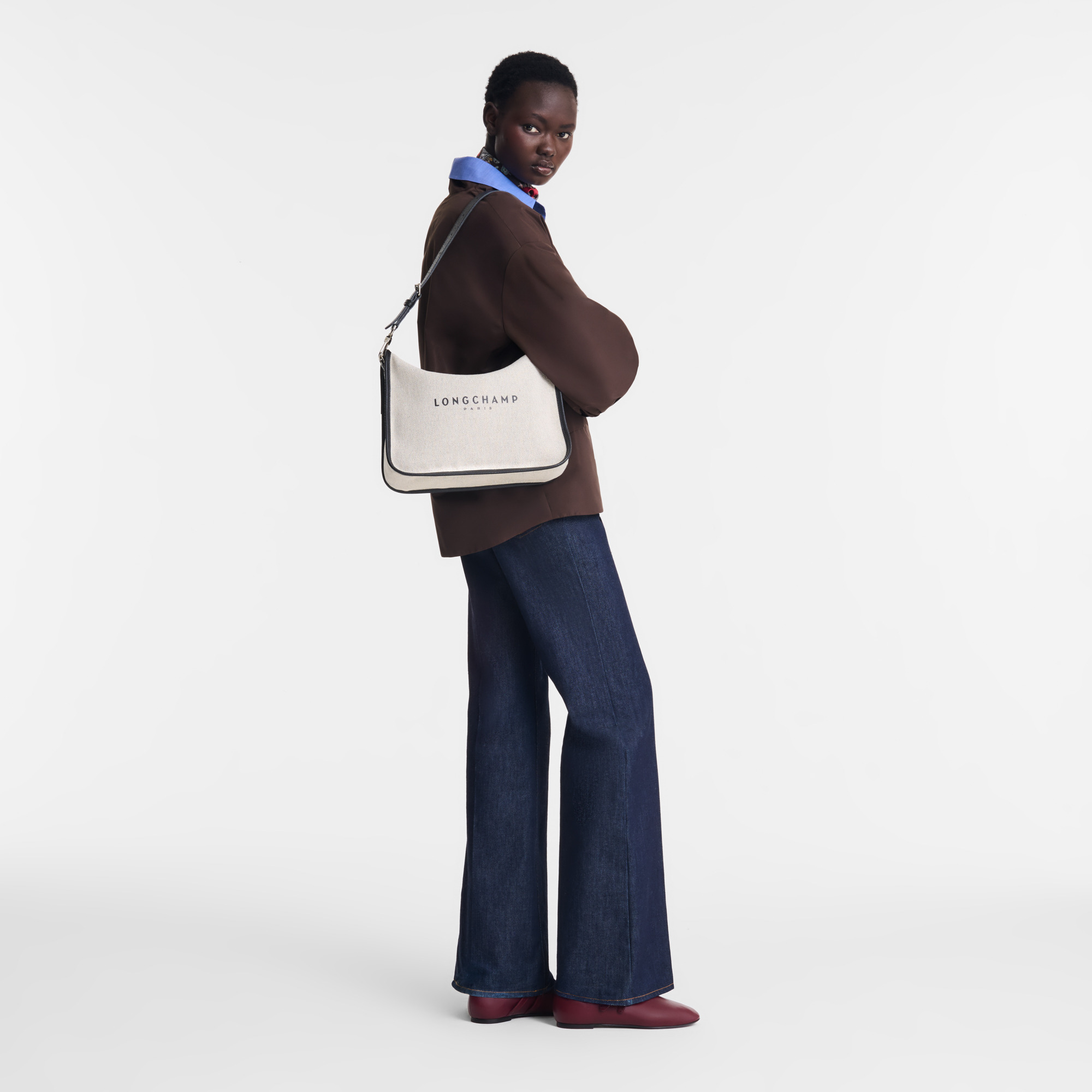 Essential L Hobo bag Ecru - Canvas - 2
