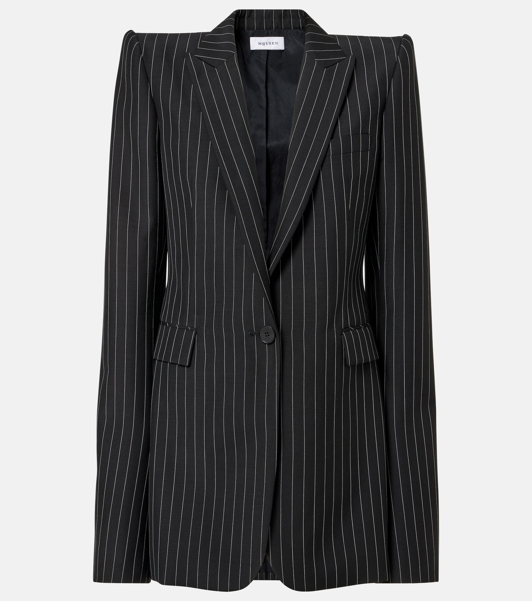 Pinstripe wool and mohair blazer - 1