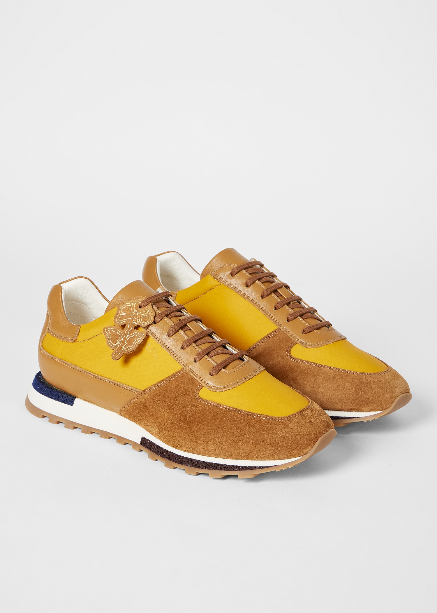 Tan and Yellow 'Velo' Trainers - 4